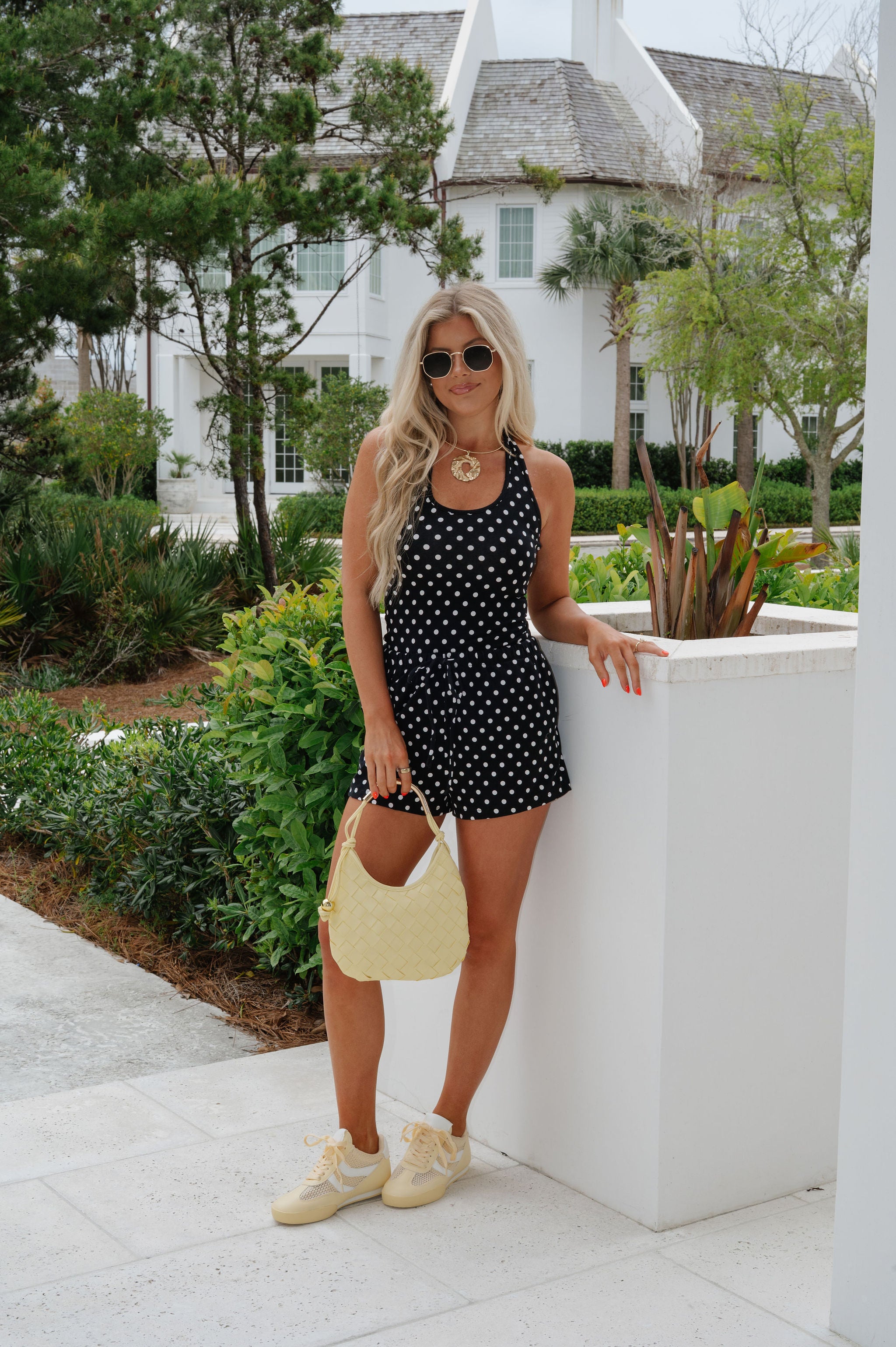 Cassidy Polka Dot Shorts Set-Black