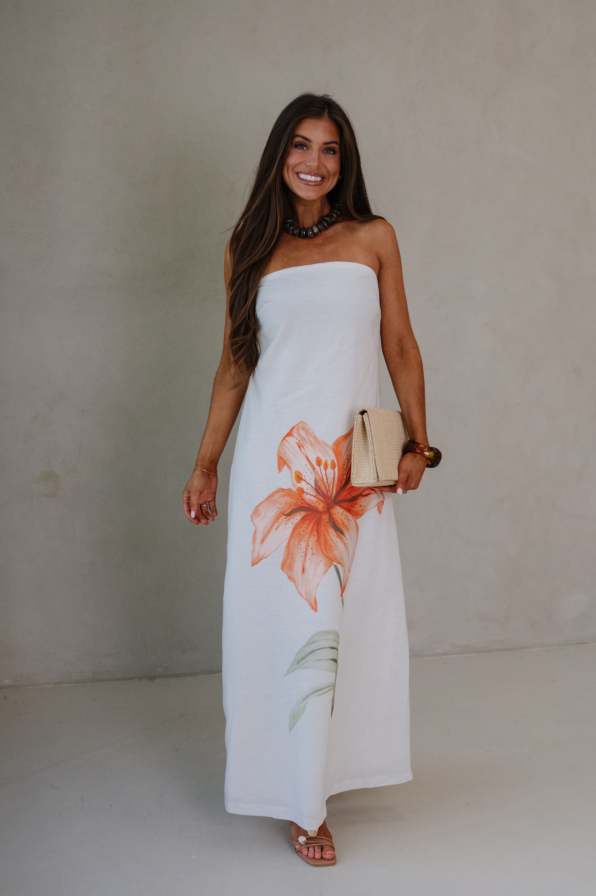 Scarlett Strapless Maxi Dress-Ivory