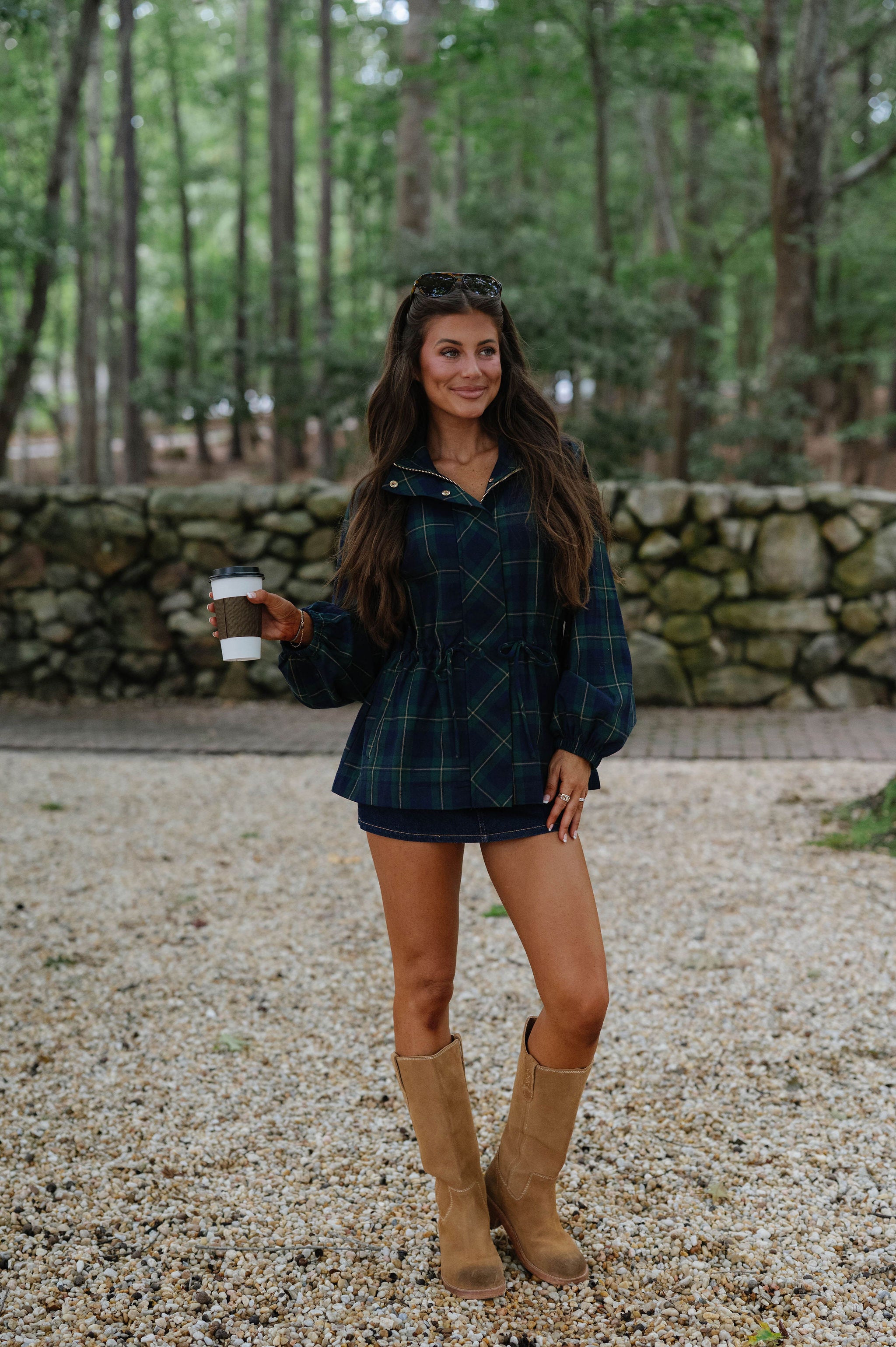 Bea Plaid Jacket-Green