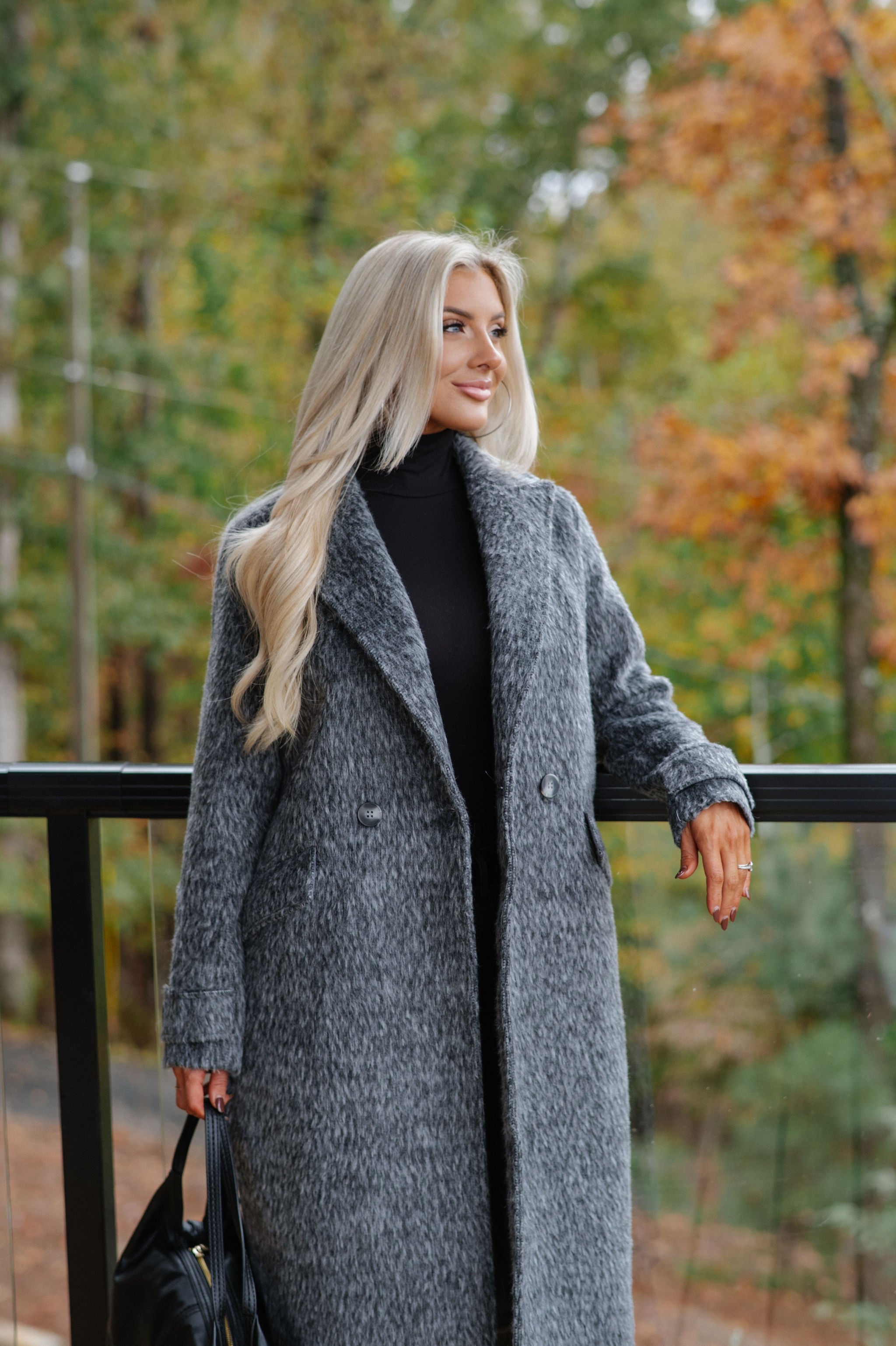 Quinn Trench Coat-Charcoal