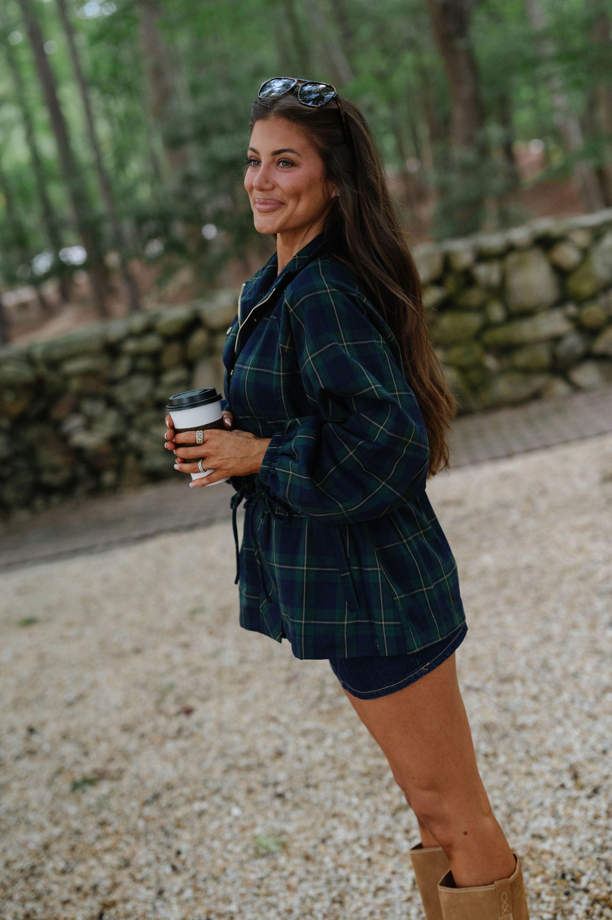 Bea Plaid Jacket-Green