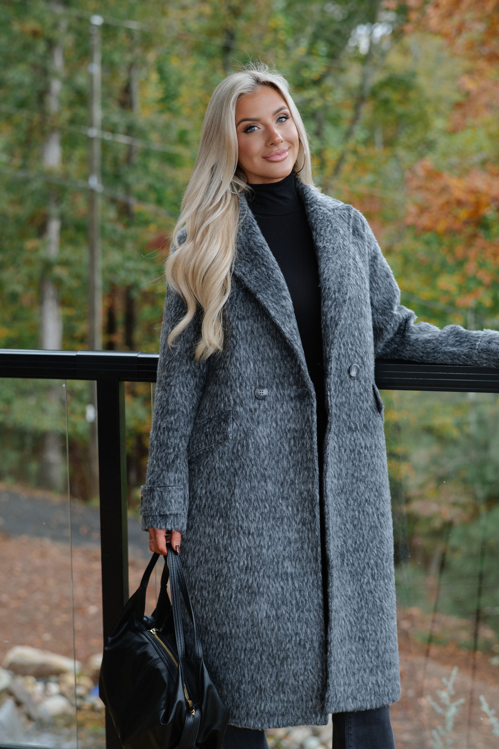 Quinn Trench Coat-Charcoal