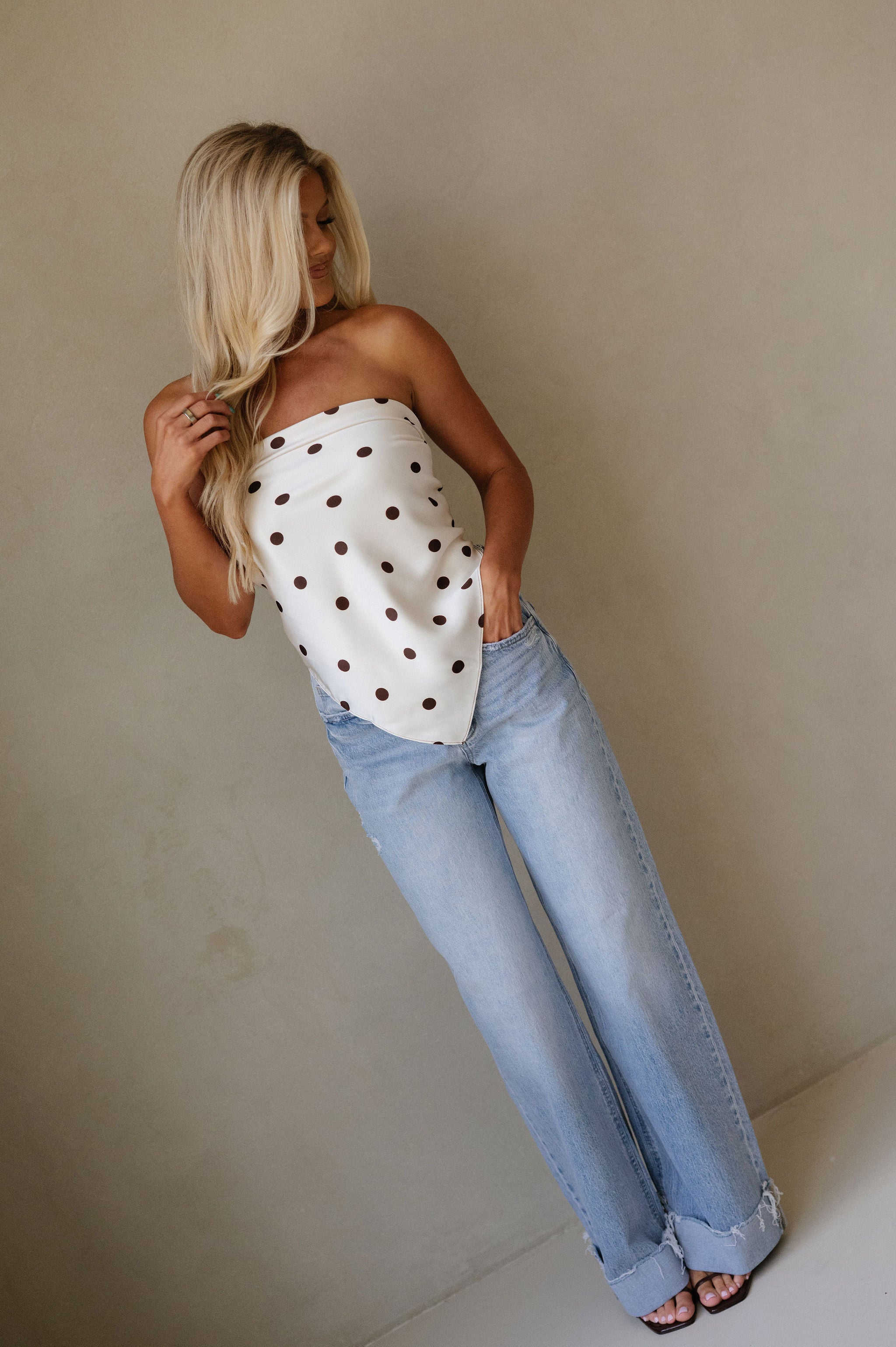 Julie Cuffed Wide Leg Jeans
