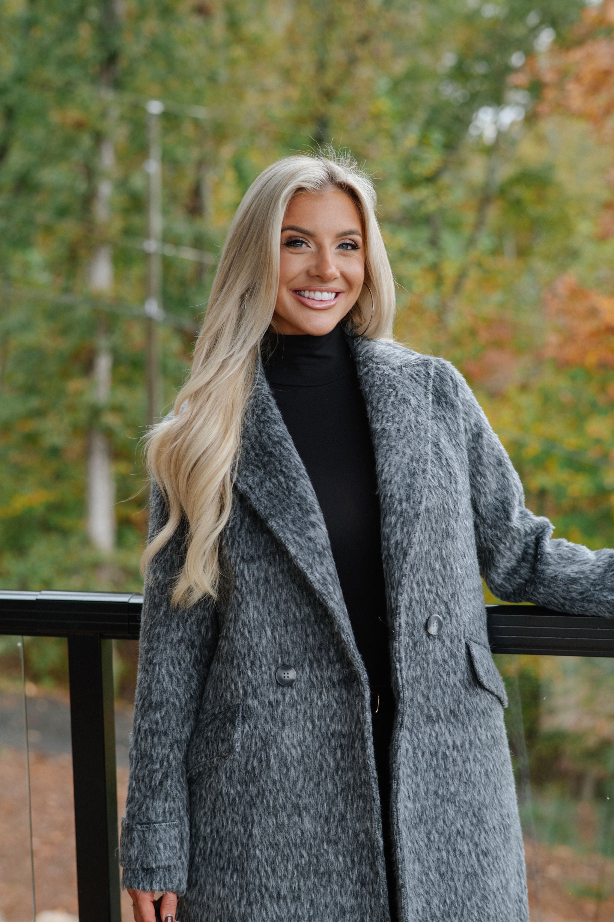 Quinn Trench Coat-Charcoal