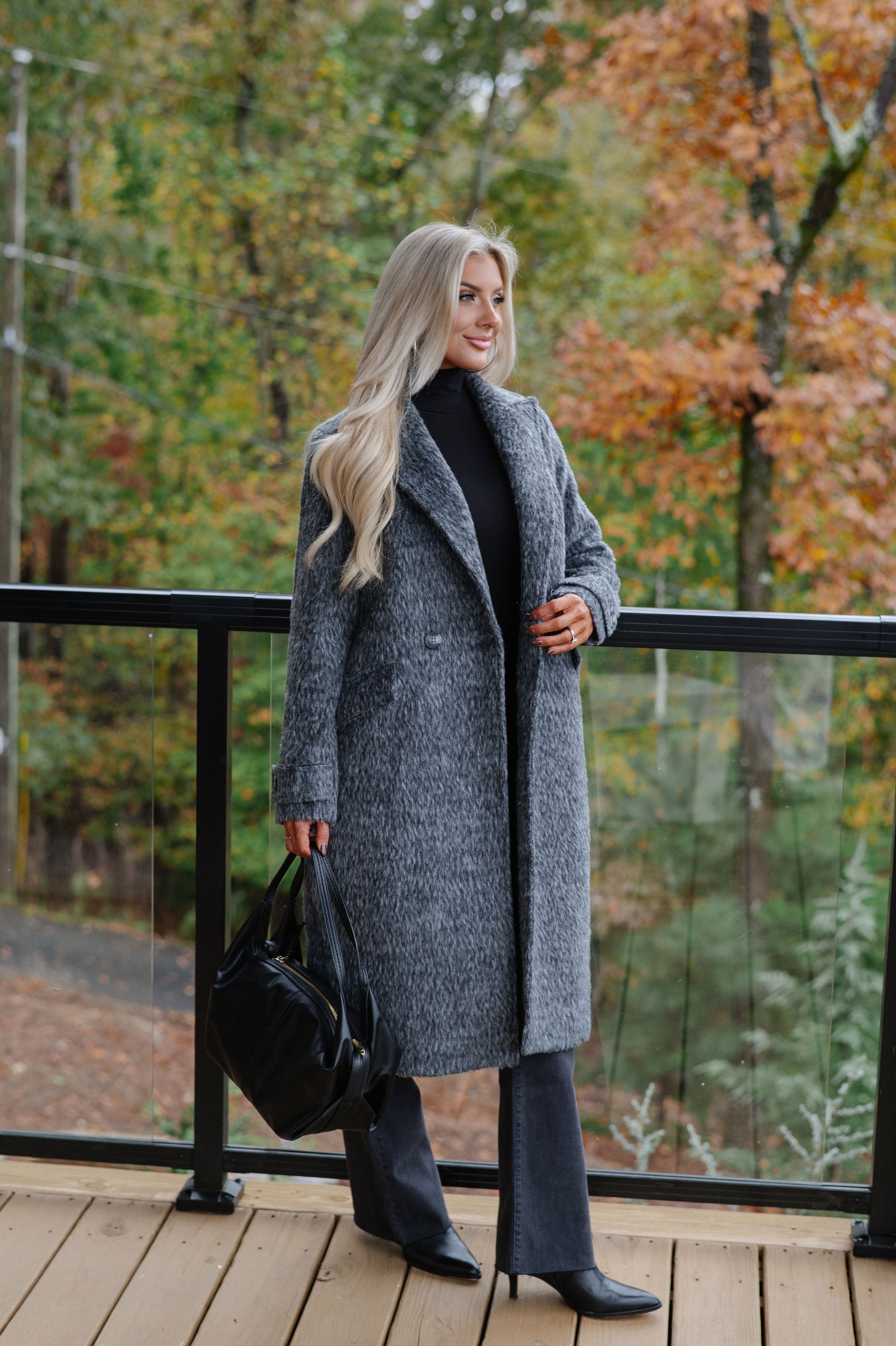 Quinn Trench Coat-Charcoal