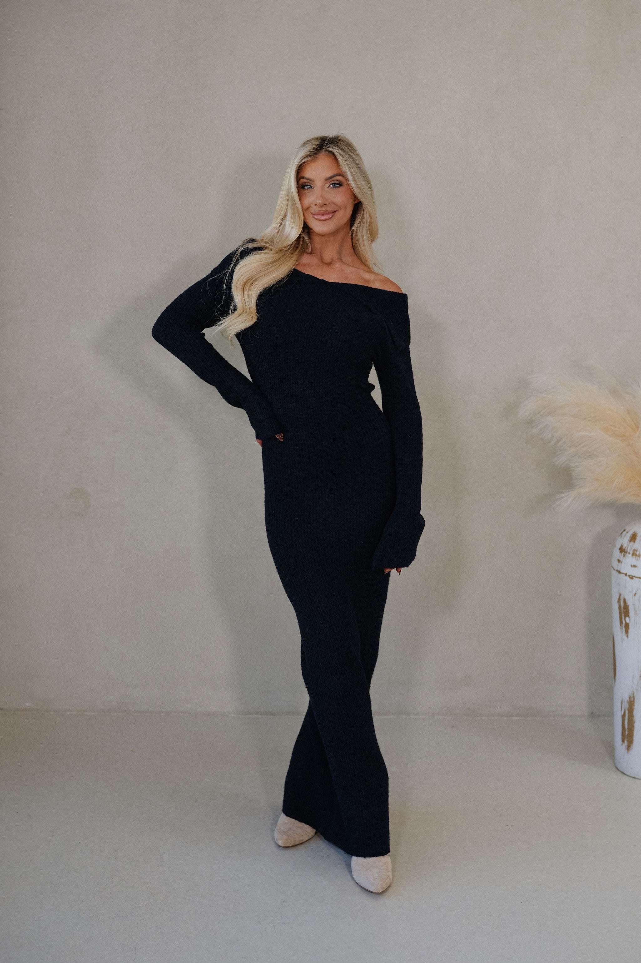 Piper OTS Maxi Dress-Navy