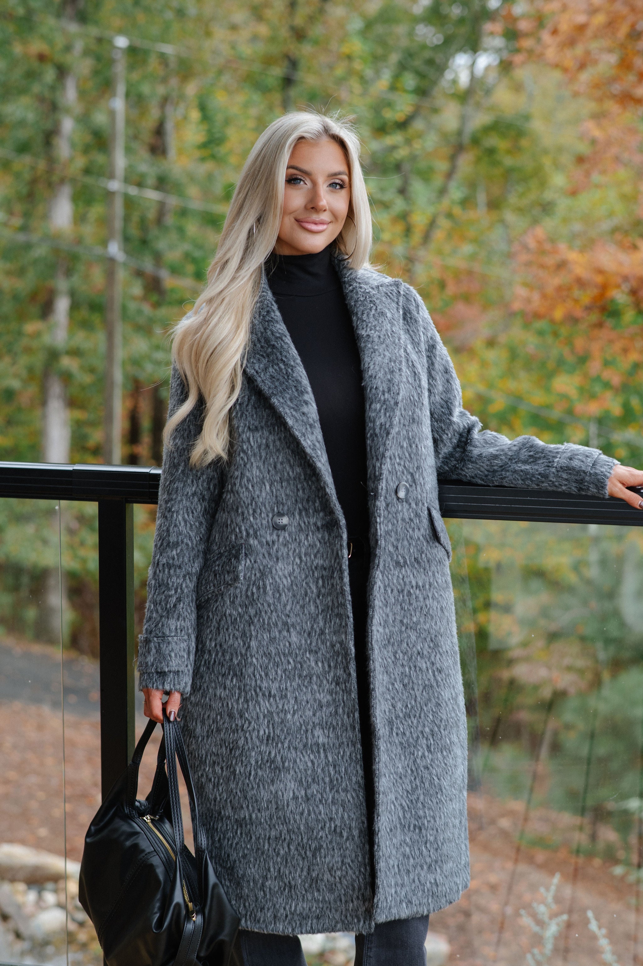 Quinn Trench Coat-Charcoal