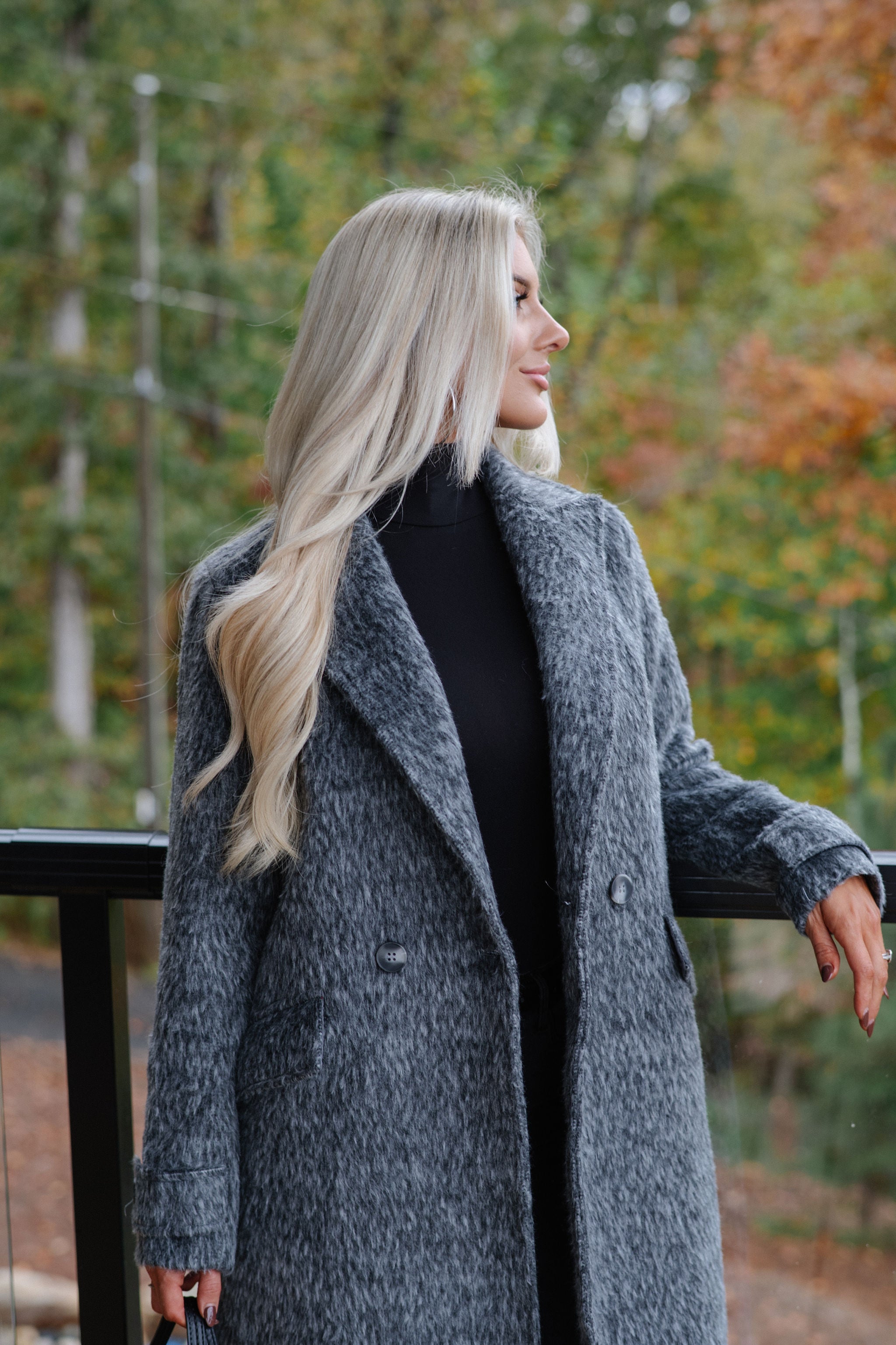 Quinn Trench Coat-Charcoal