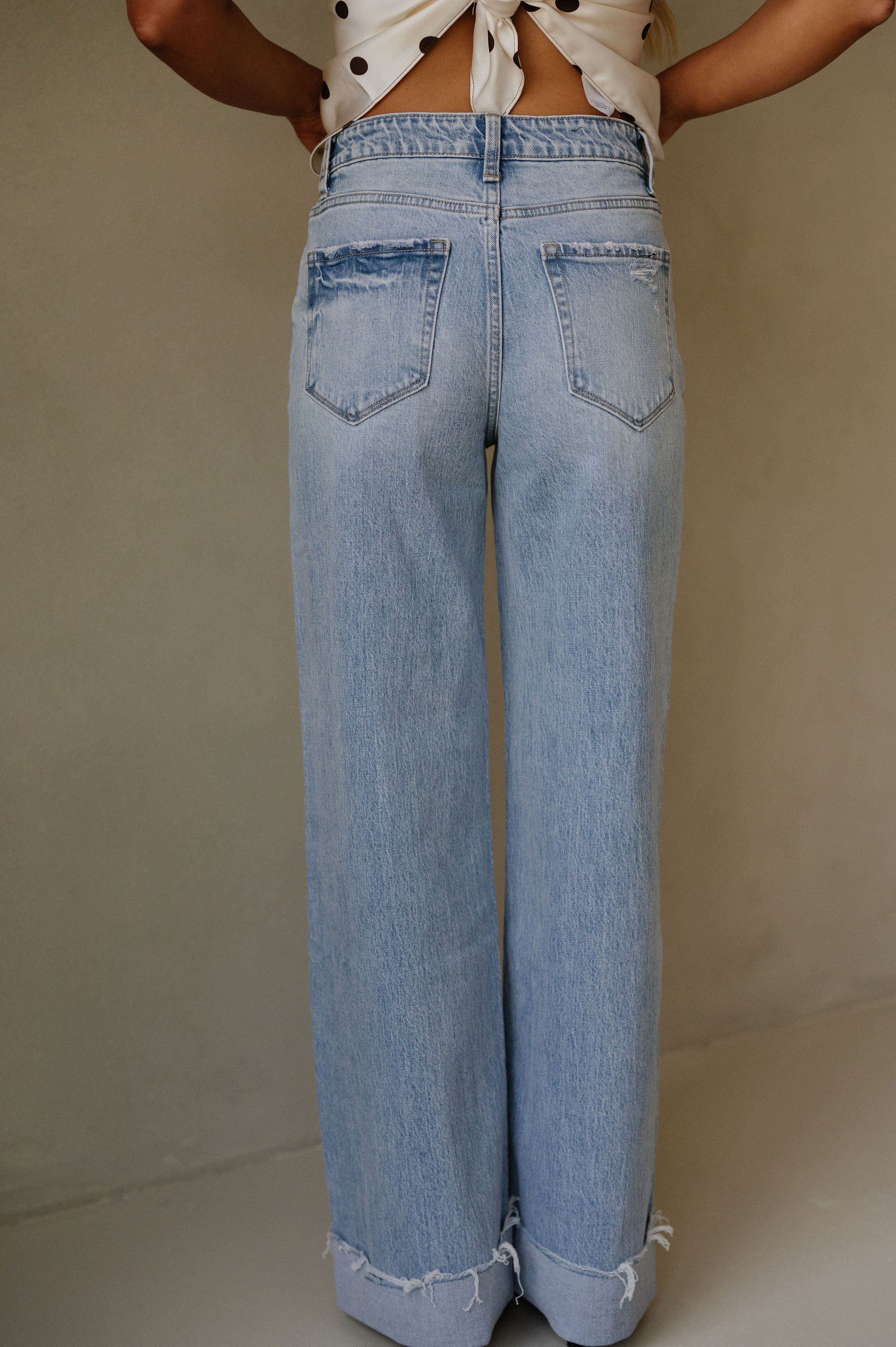 Julie Cuffed Wide Leg Jeans