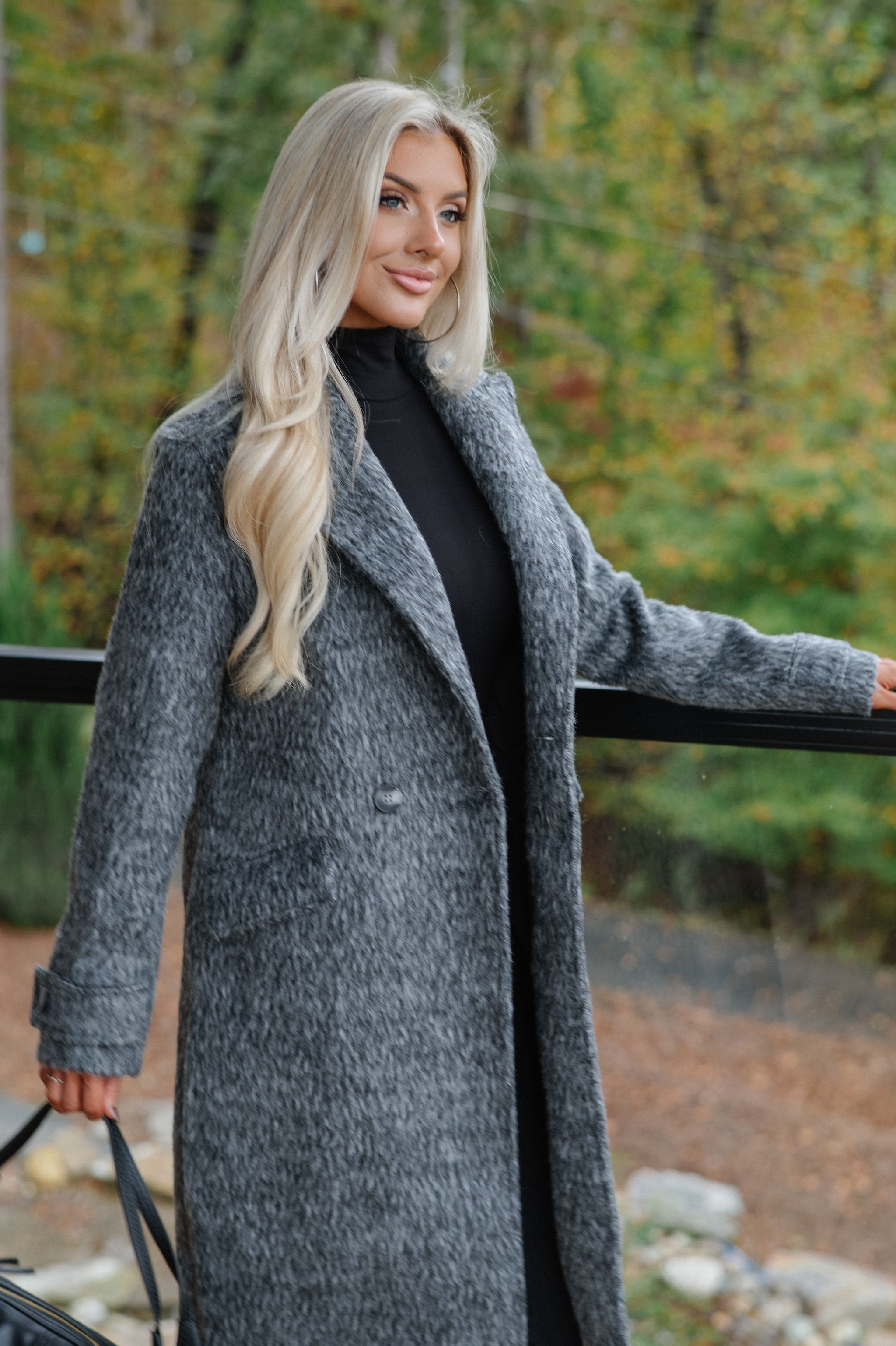 Quinn Trench Coat-Charcoal