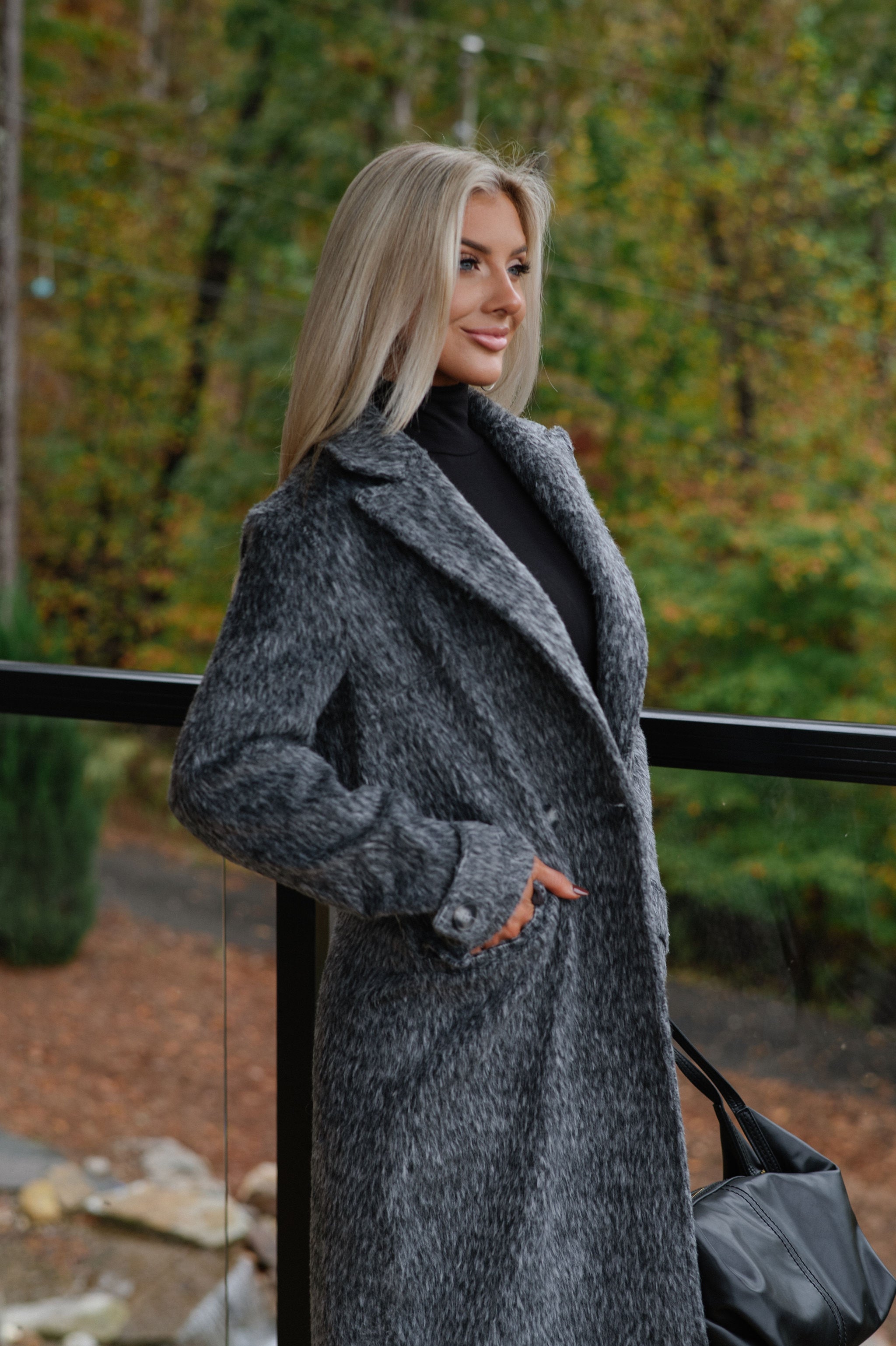 Quinn Trench Coat-Charcoal