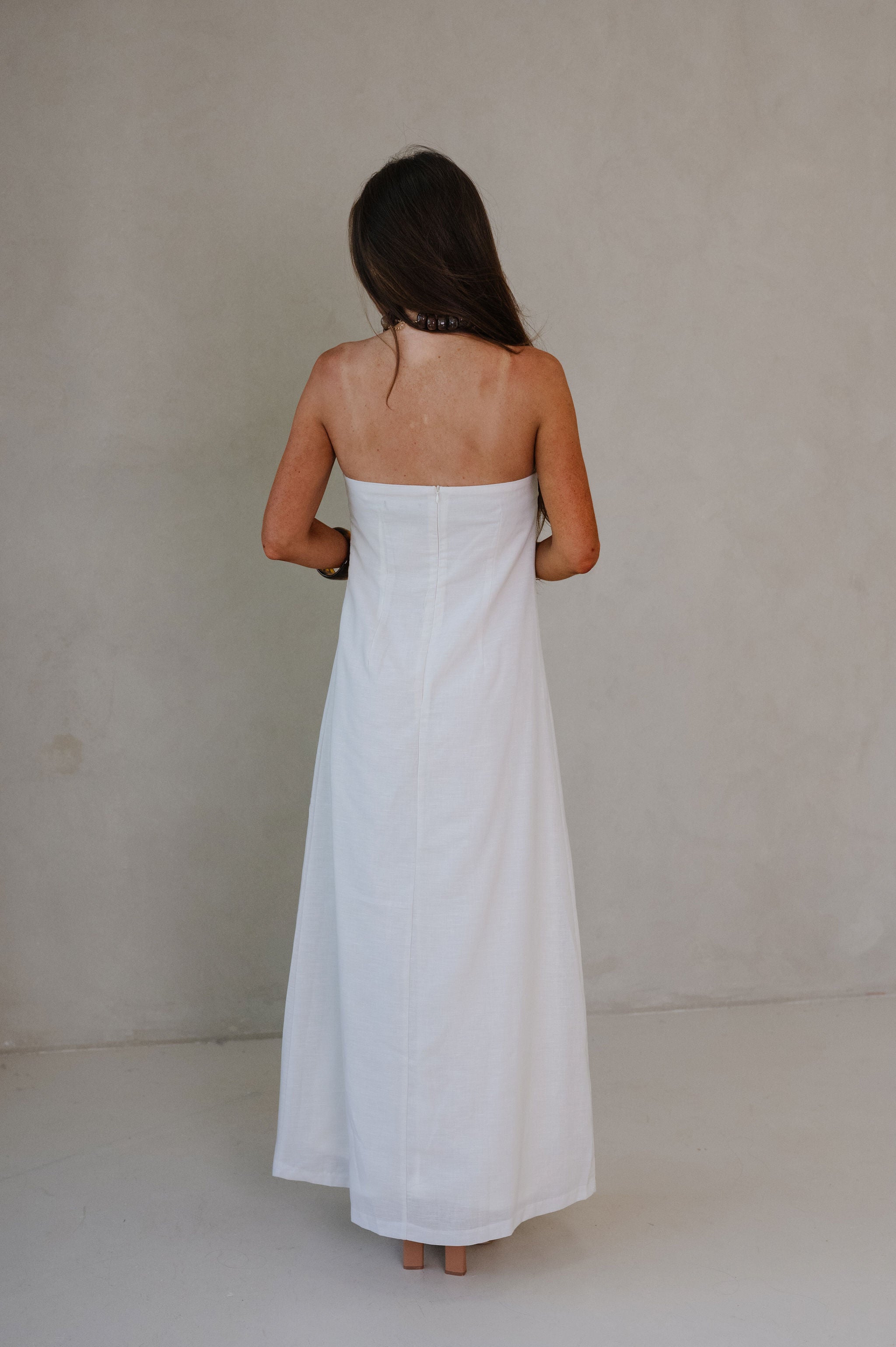Scarlett Strapless Maxi Dress-Ivory