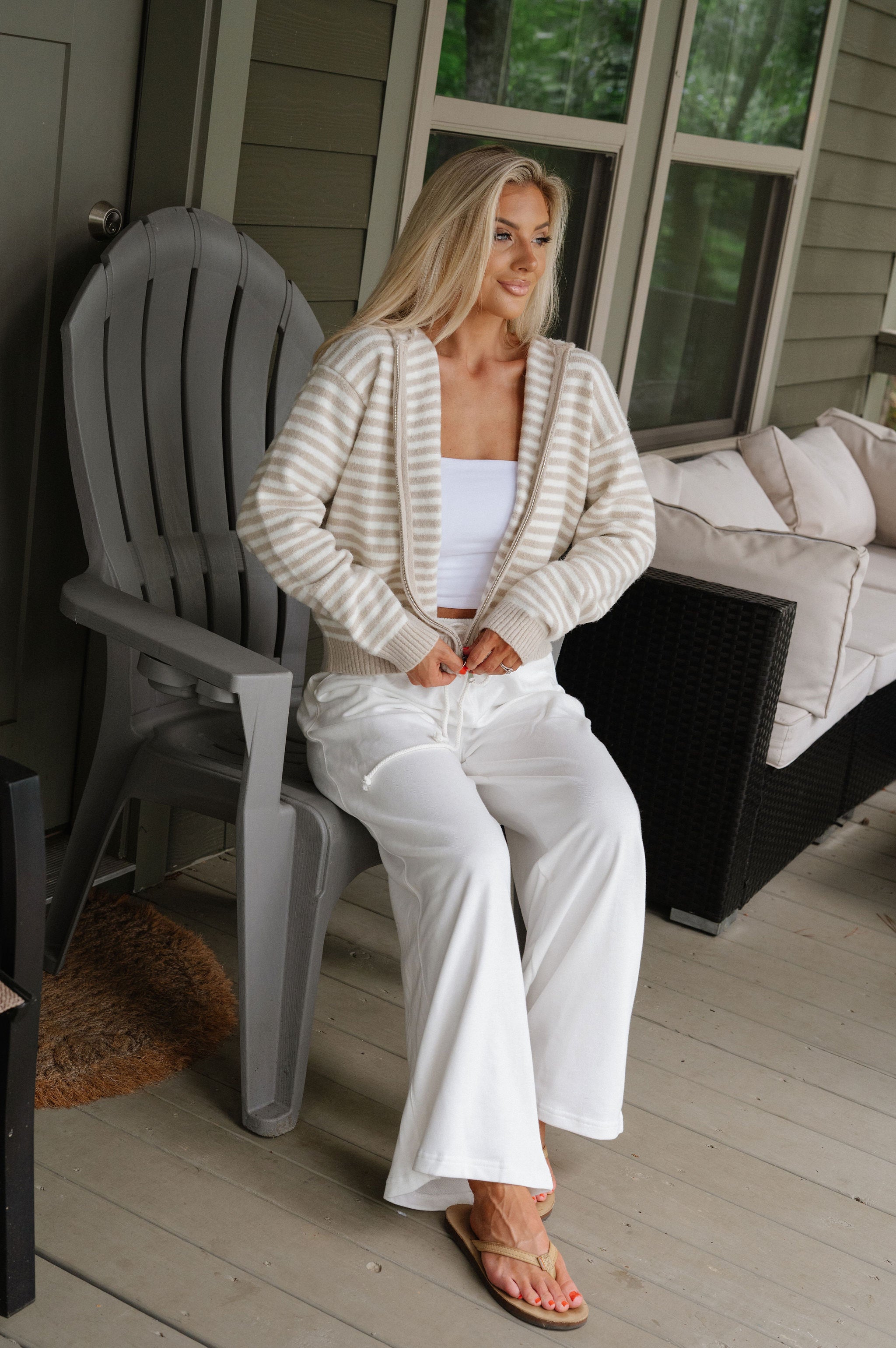 Onset Wide Leg Pants-Off White