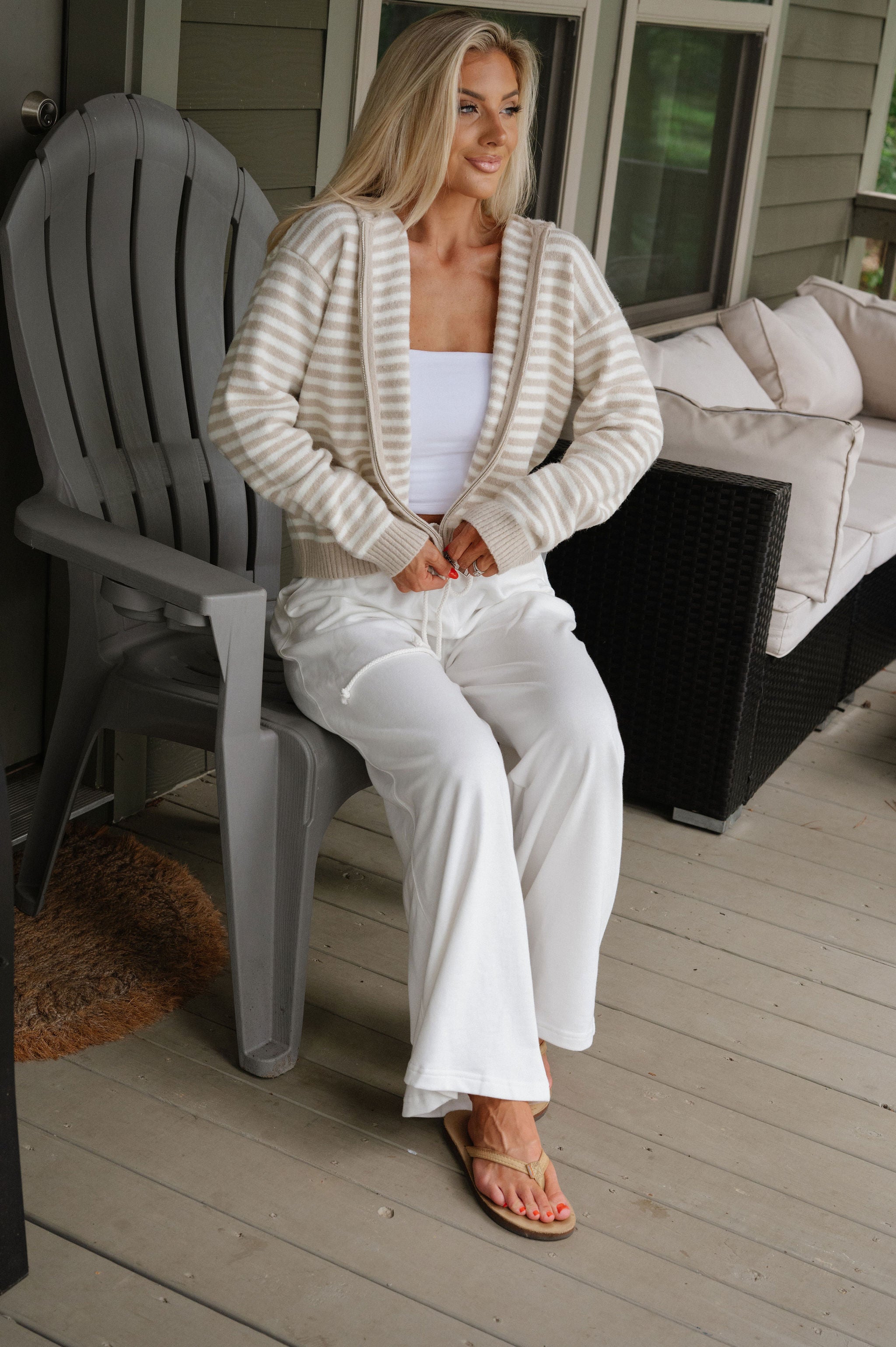 Onset Wide Leg Pants-Off White