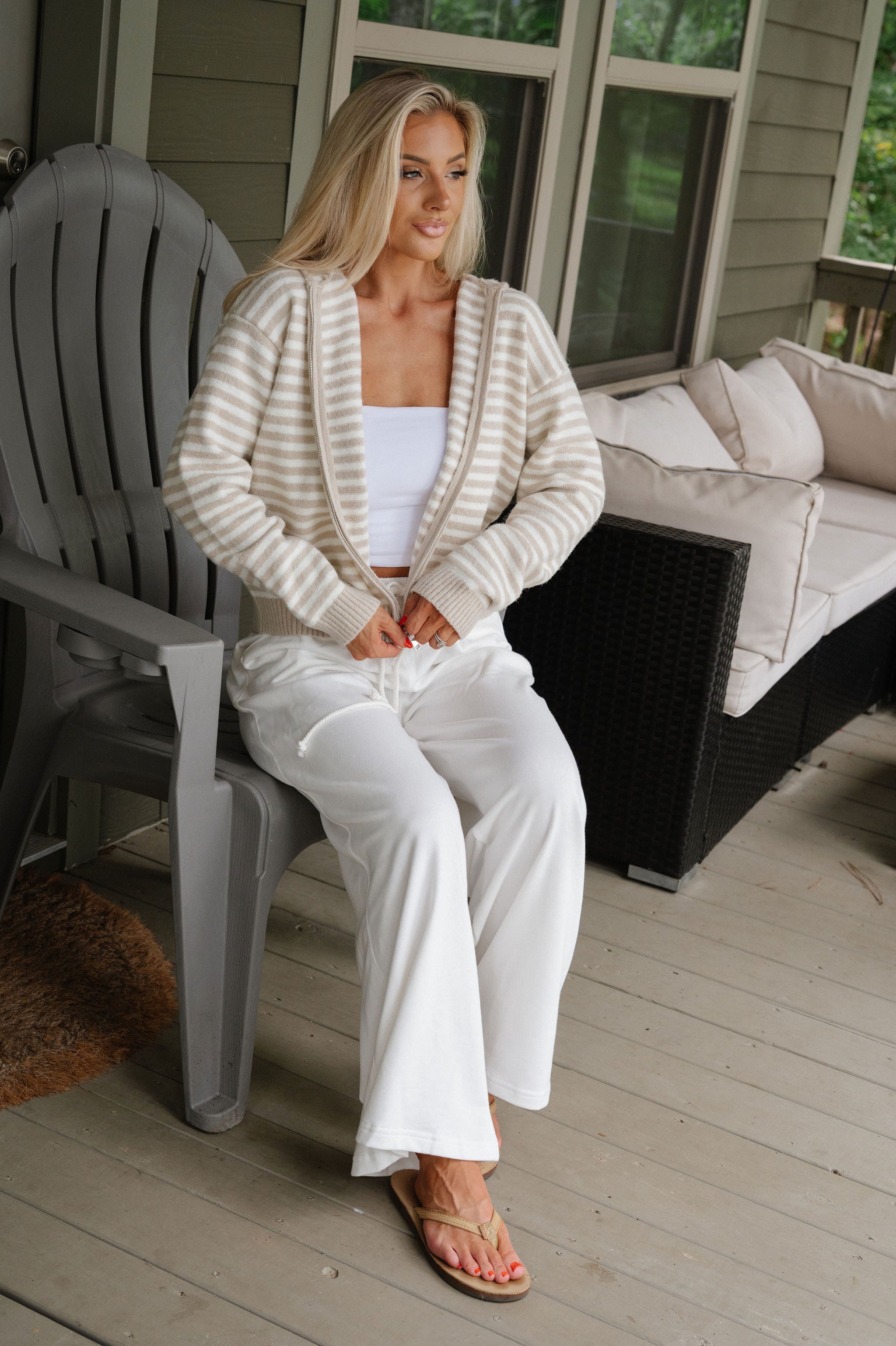 Onset Wide Leg Pants-Off White