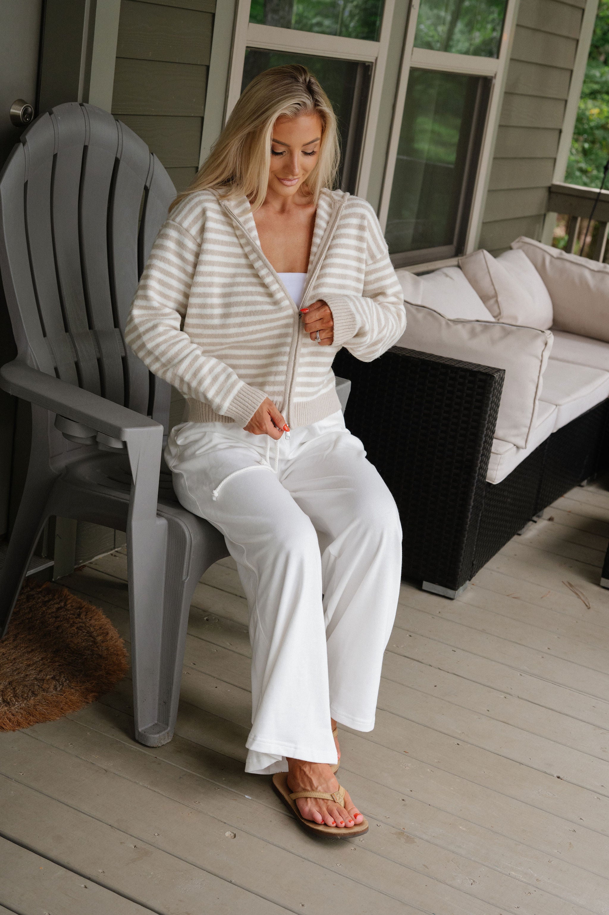 Onset Wide Leg Pants-Off White