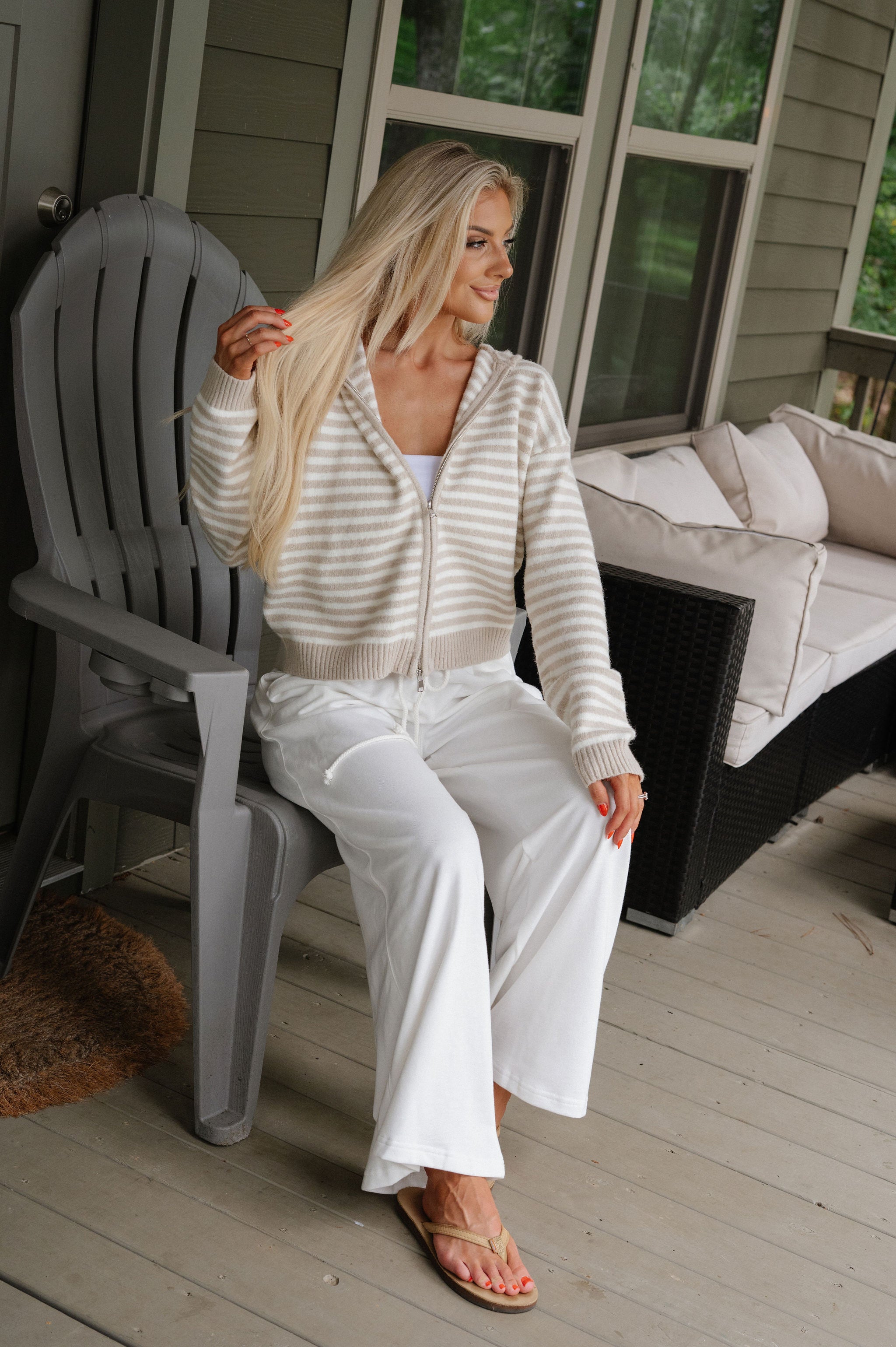 Onset Wide Leg Pants-Off White