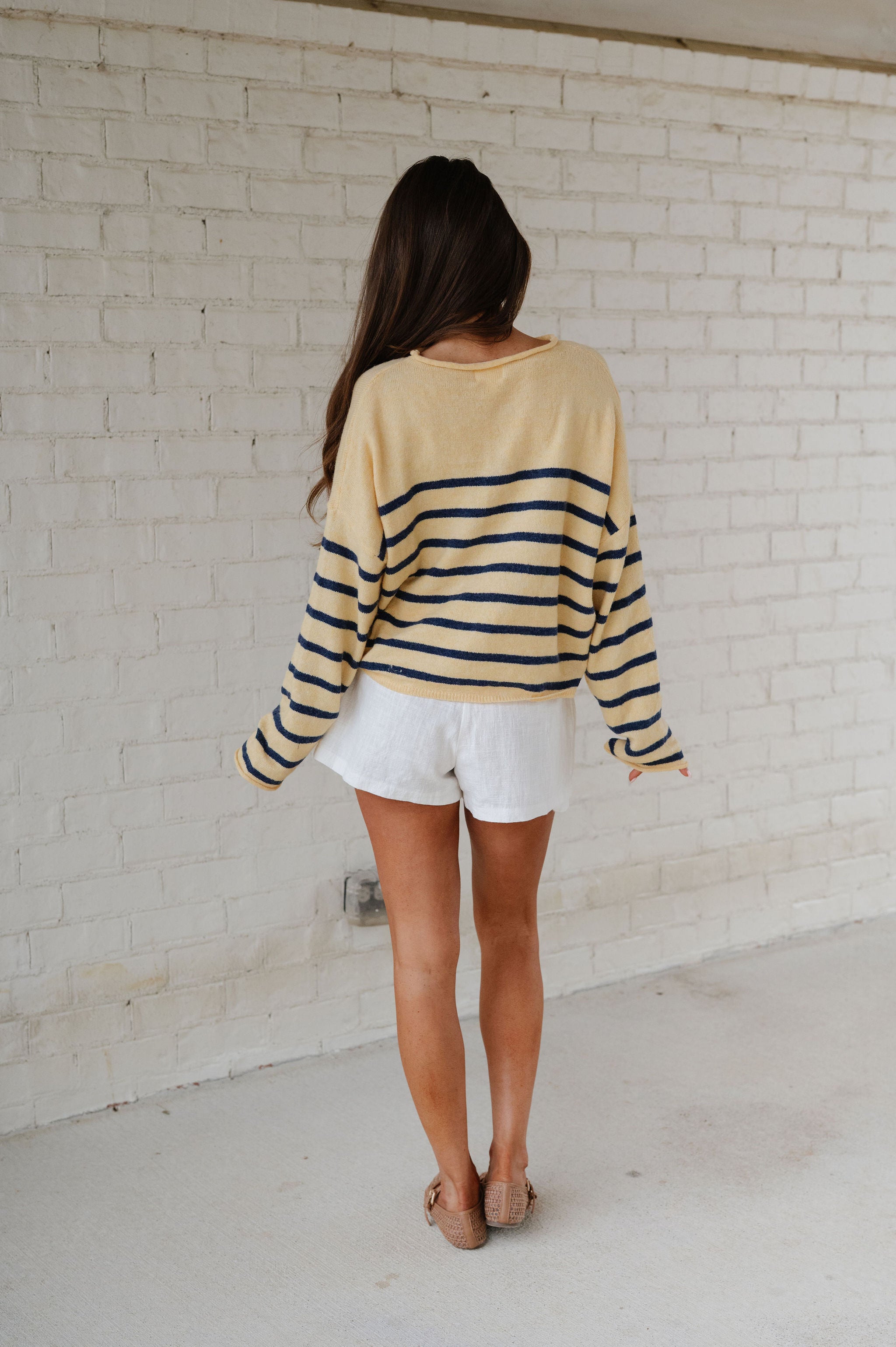 Palmer Striped Pullover-Butter