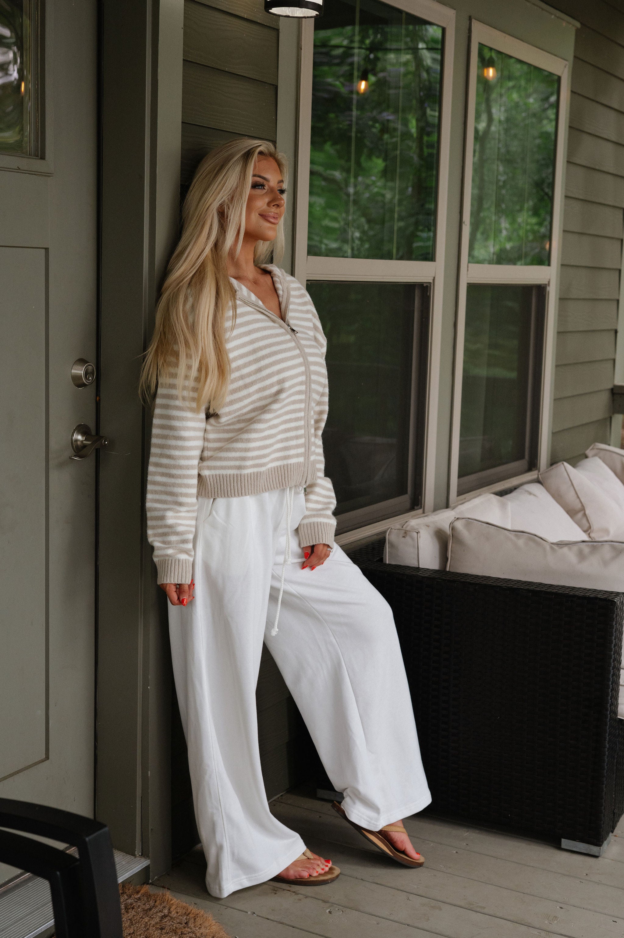 Onset Wide Leg Pants-Off White