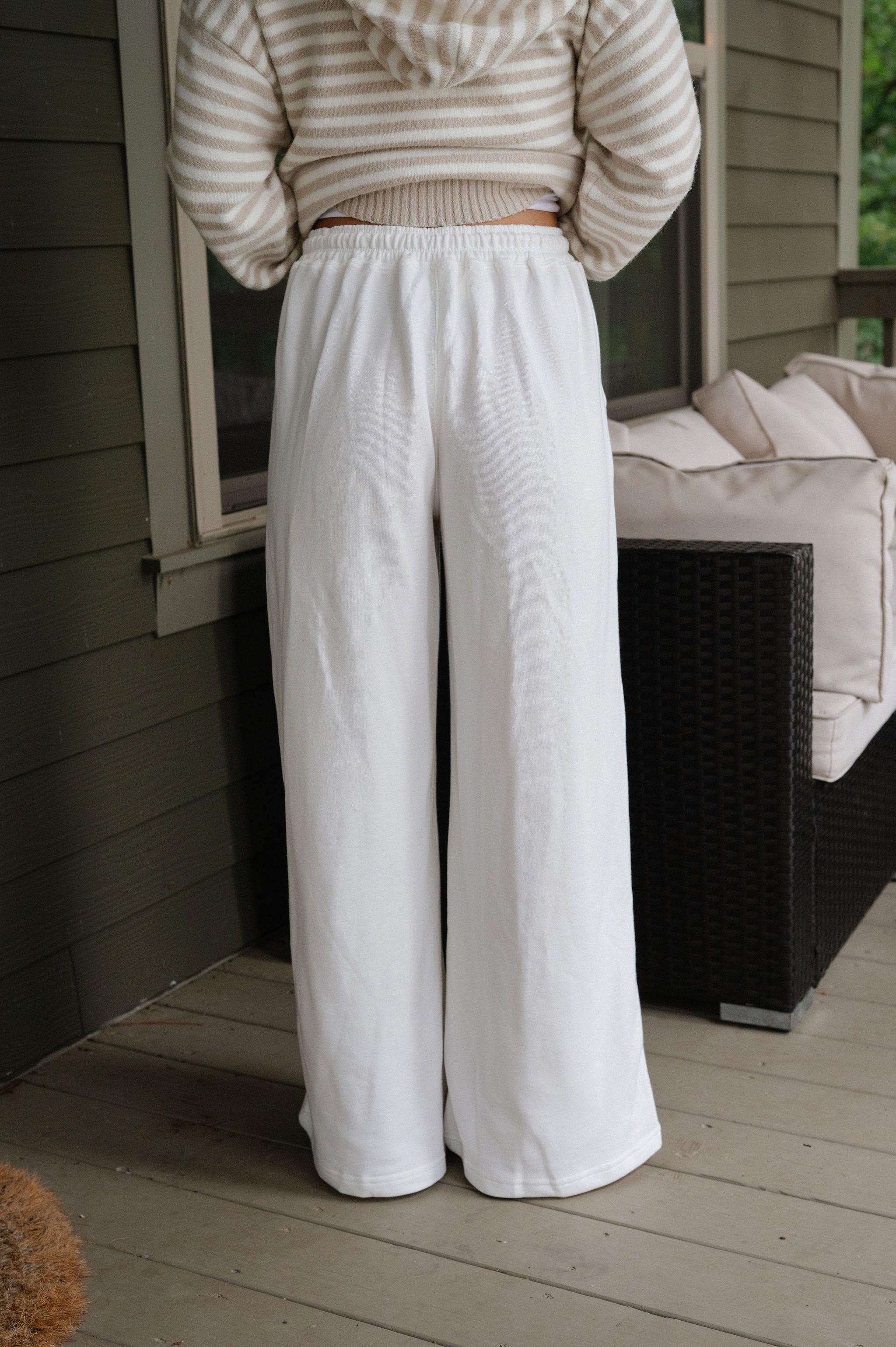 Onset Wide Leg Pants-Off White