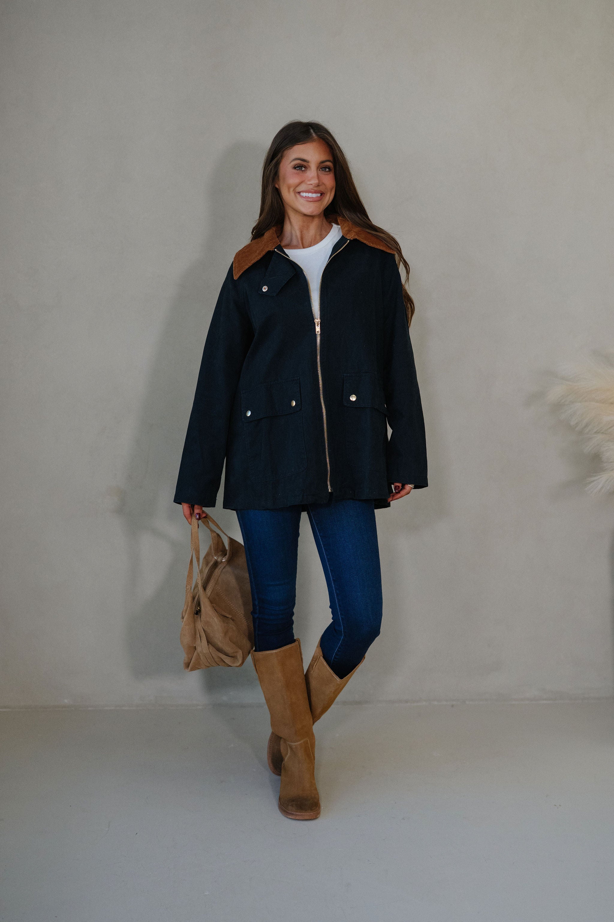 Houston Collared Jacket-Midnight