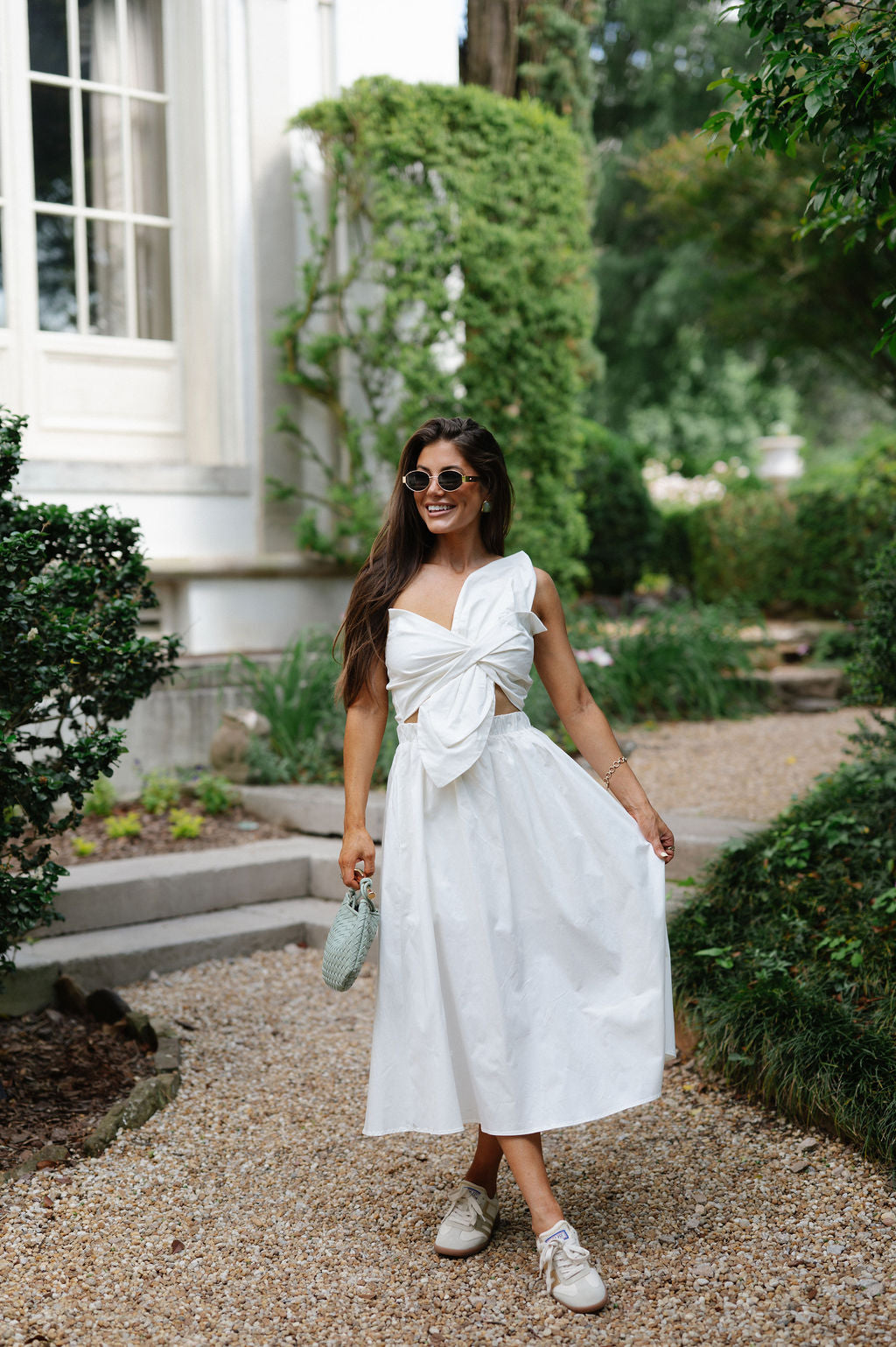 Knotted Midi Dress-Ivory