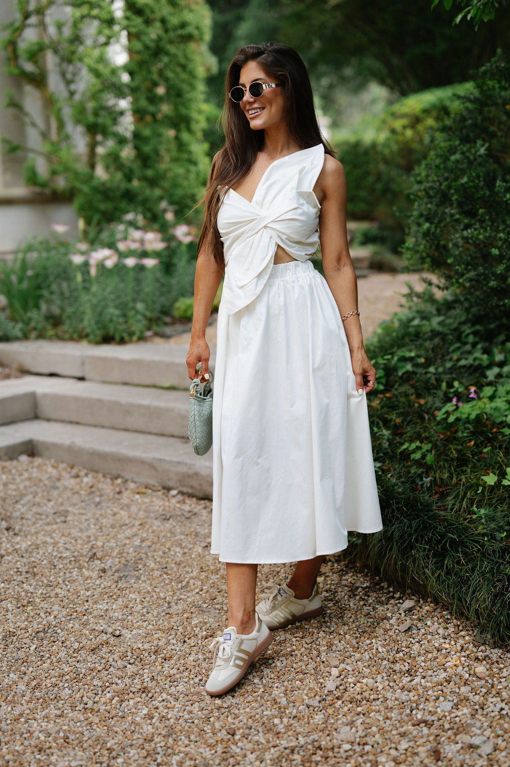 Knotted Midi Dress-Ivory
