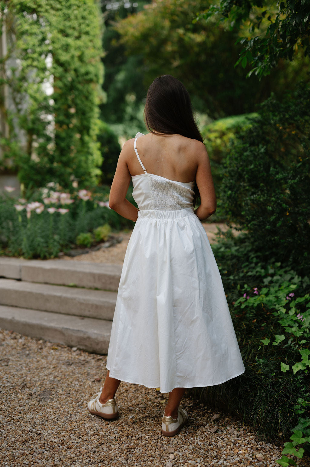 Knotted Midi Dress-Ivory