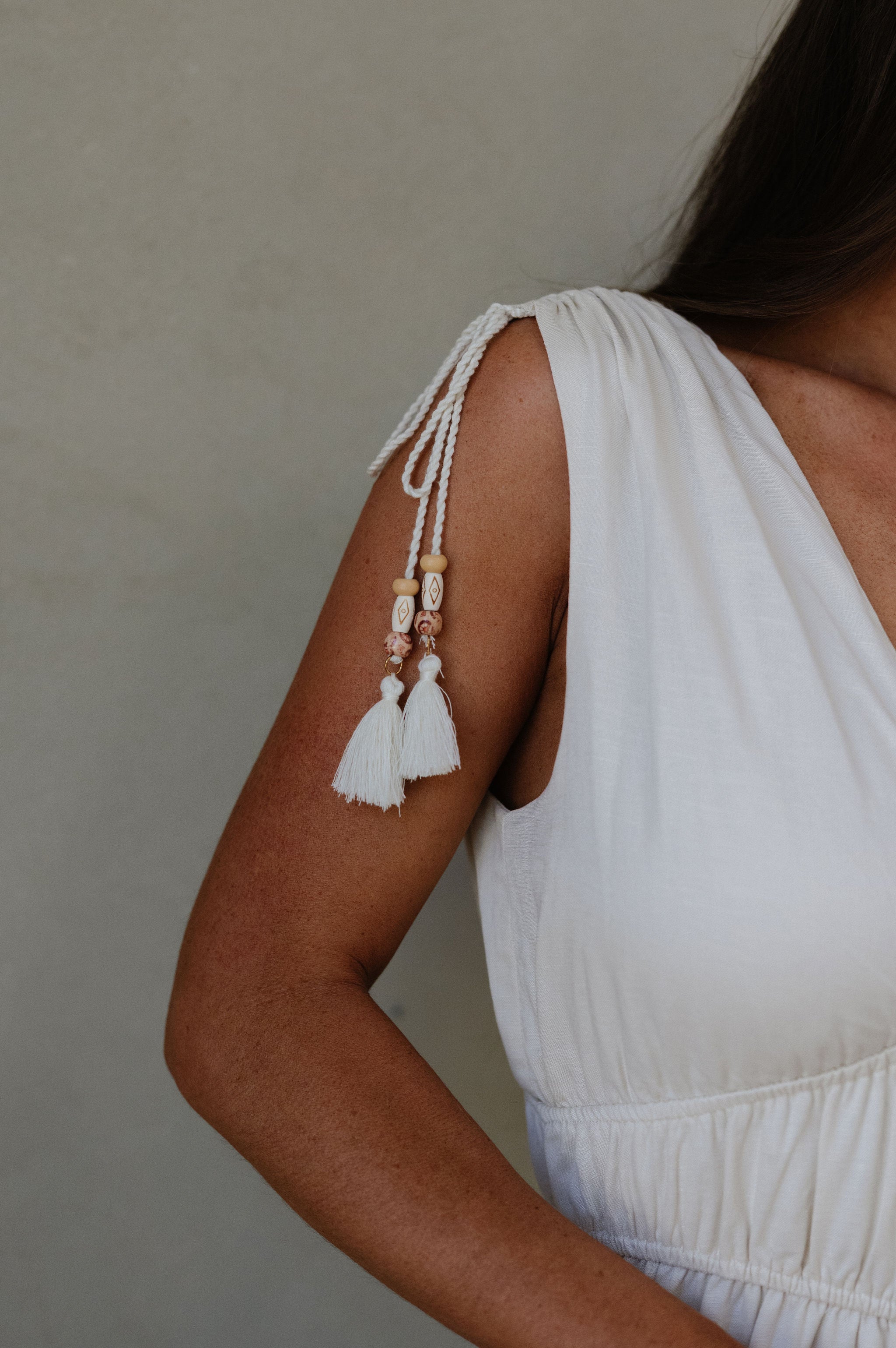 Palm Tree Embroidery Linen Dress