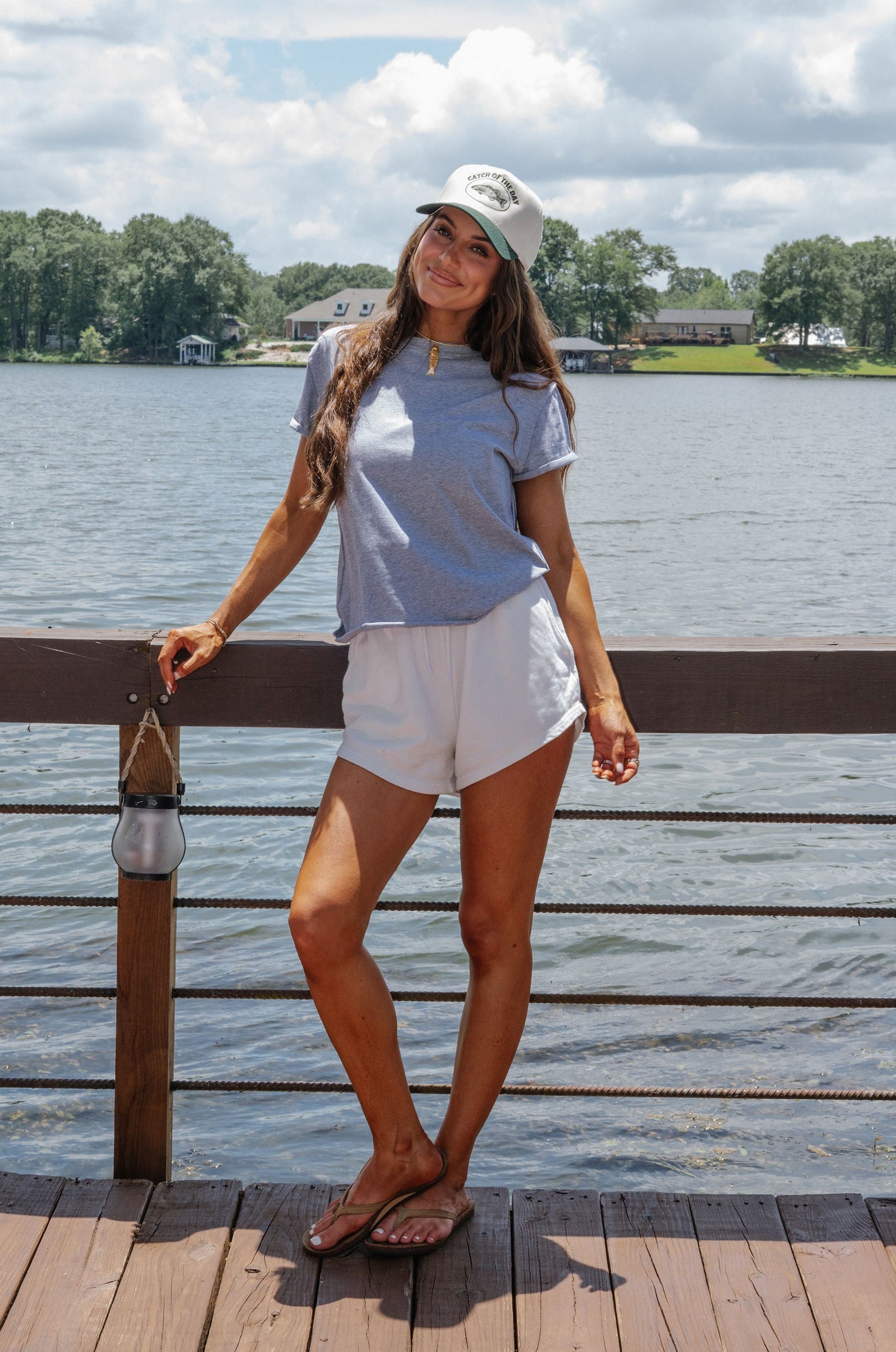 Kylie Raw Edge Tee- Heather Grey
