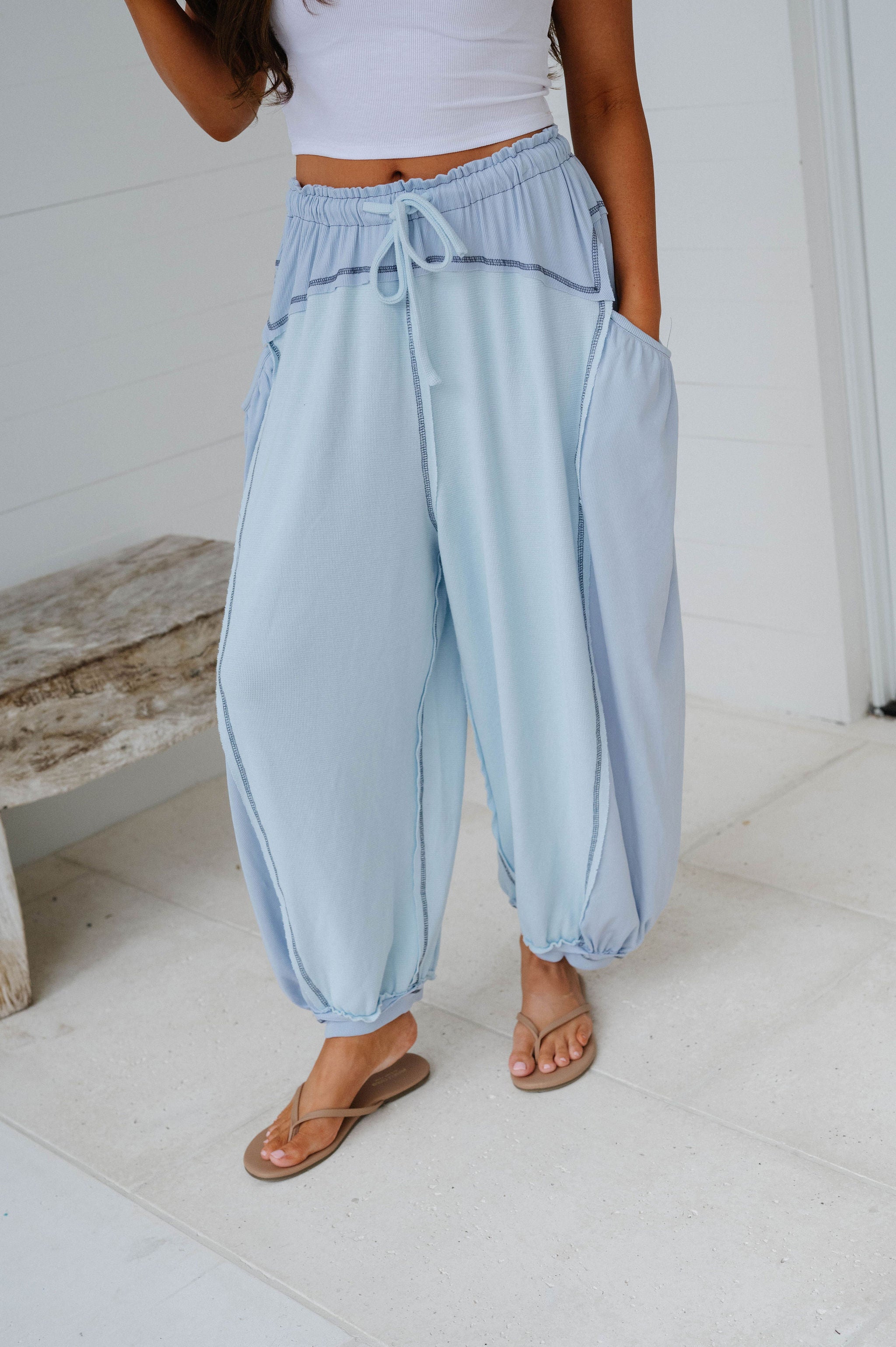 Jessie Relaxed Pants-Sky Blue