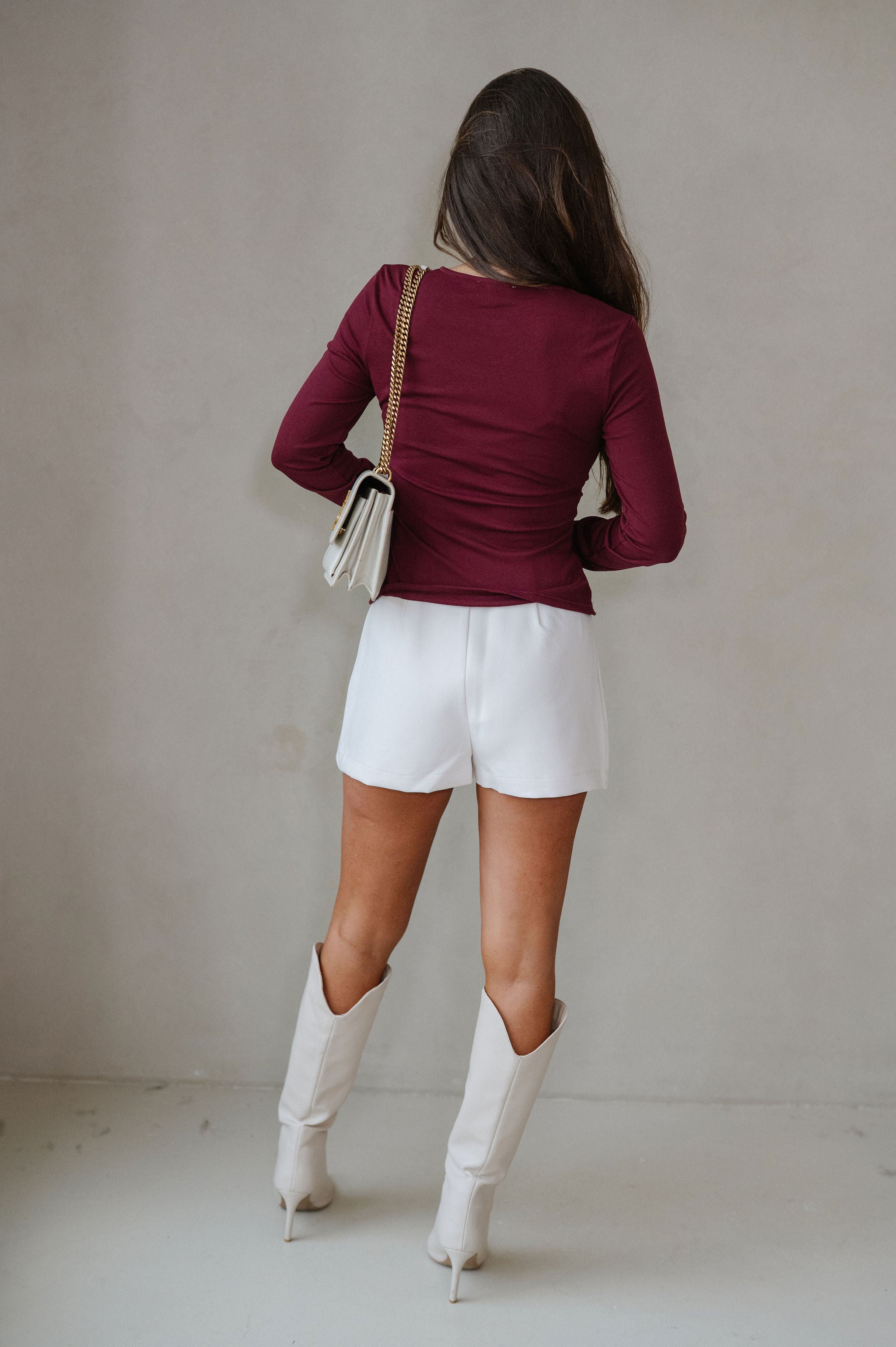 Beckett Knit Top-Maroon