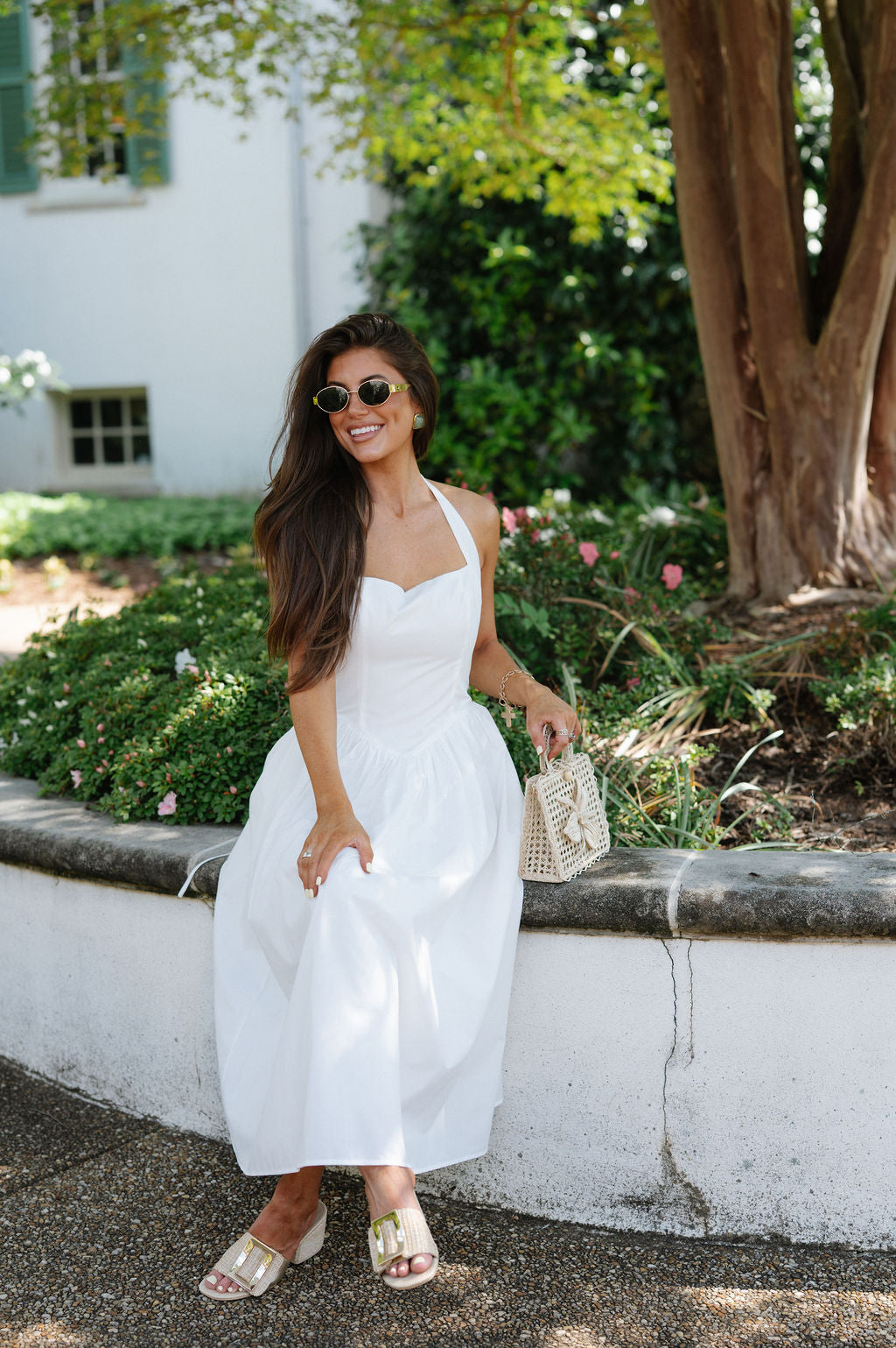 Jessica Halter Midi Dress-White