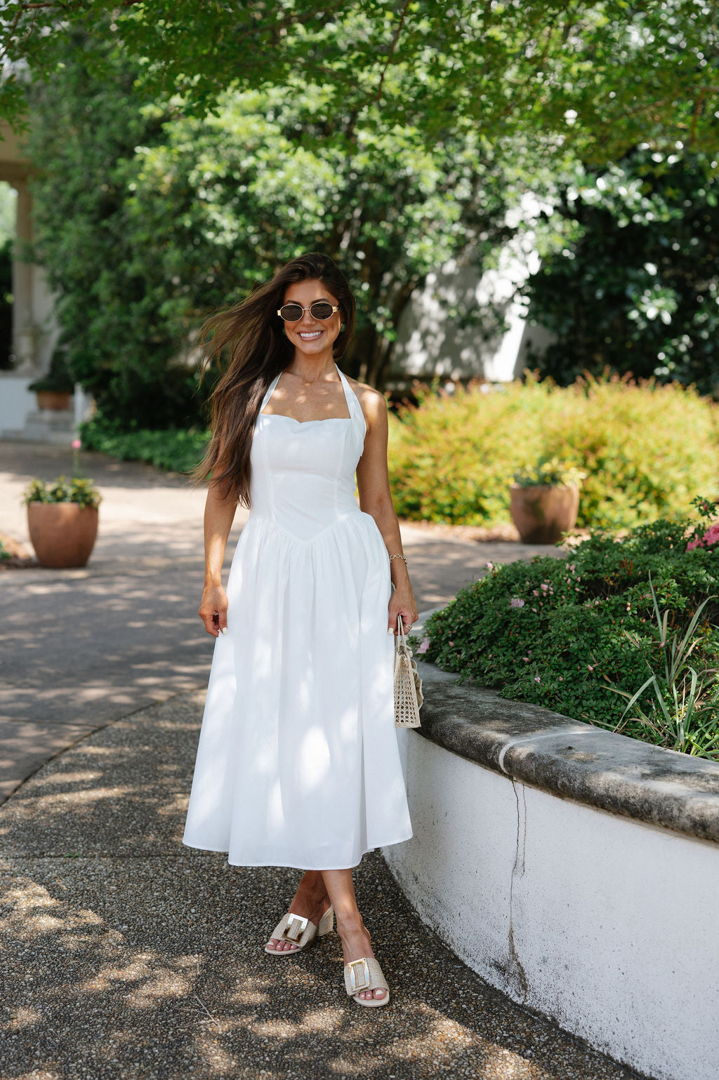 Jessica Halter Midi Dress-White