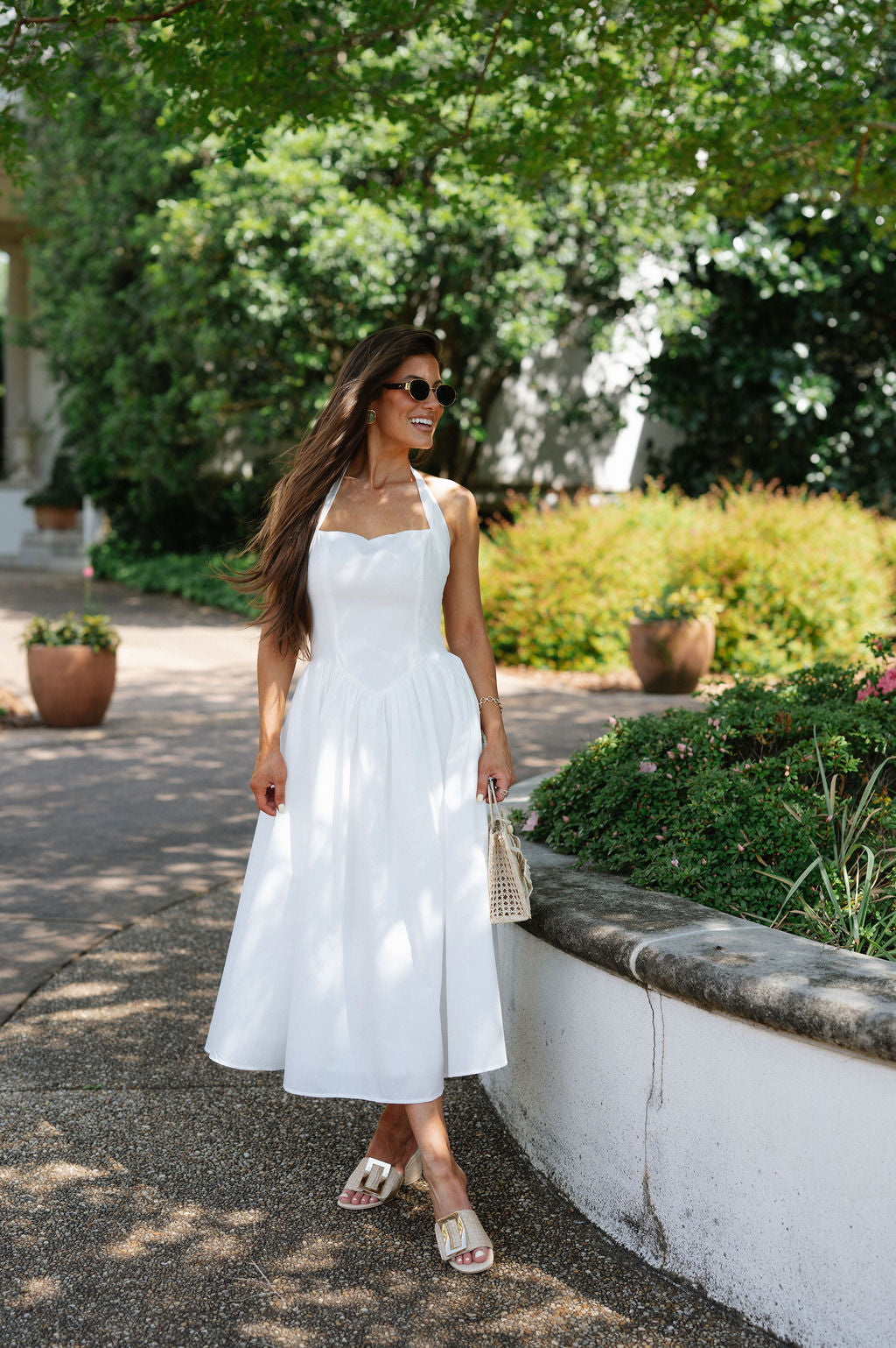 Jessica Halter Midi Dress-White