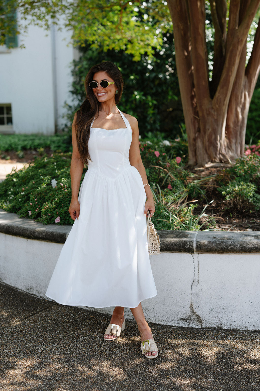 Jessica Halter Midi Dress-White