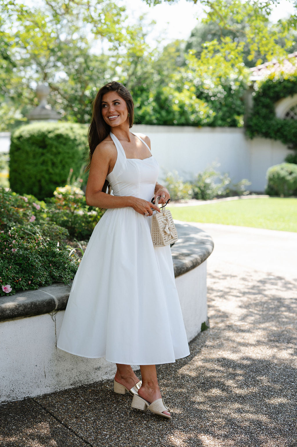Jessica Halter Midi Dress-White