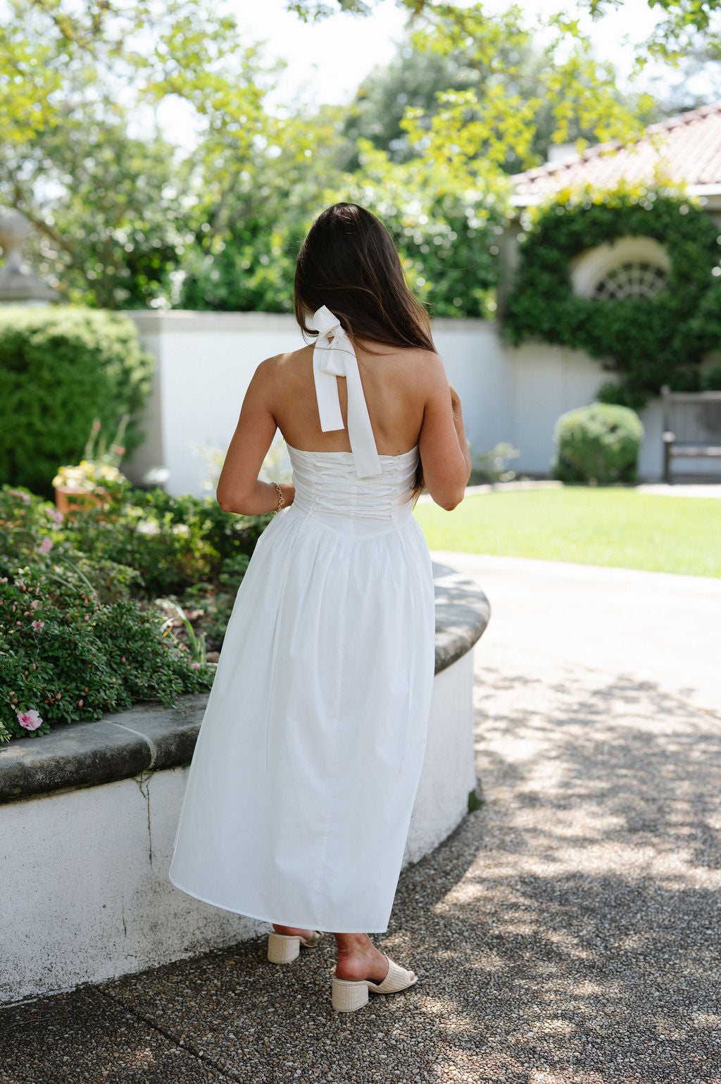 Jessica Halter Midi Dress-White