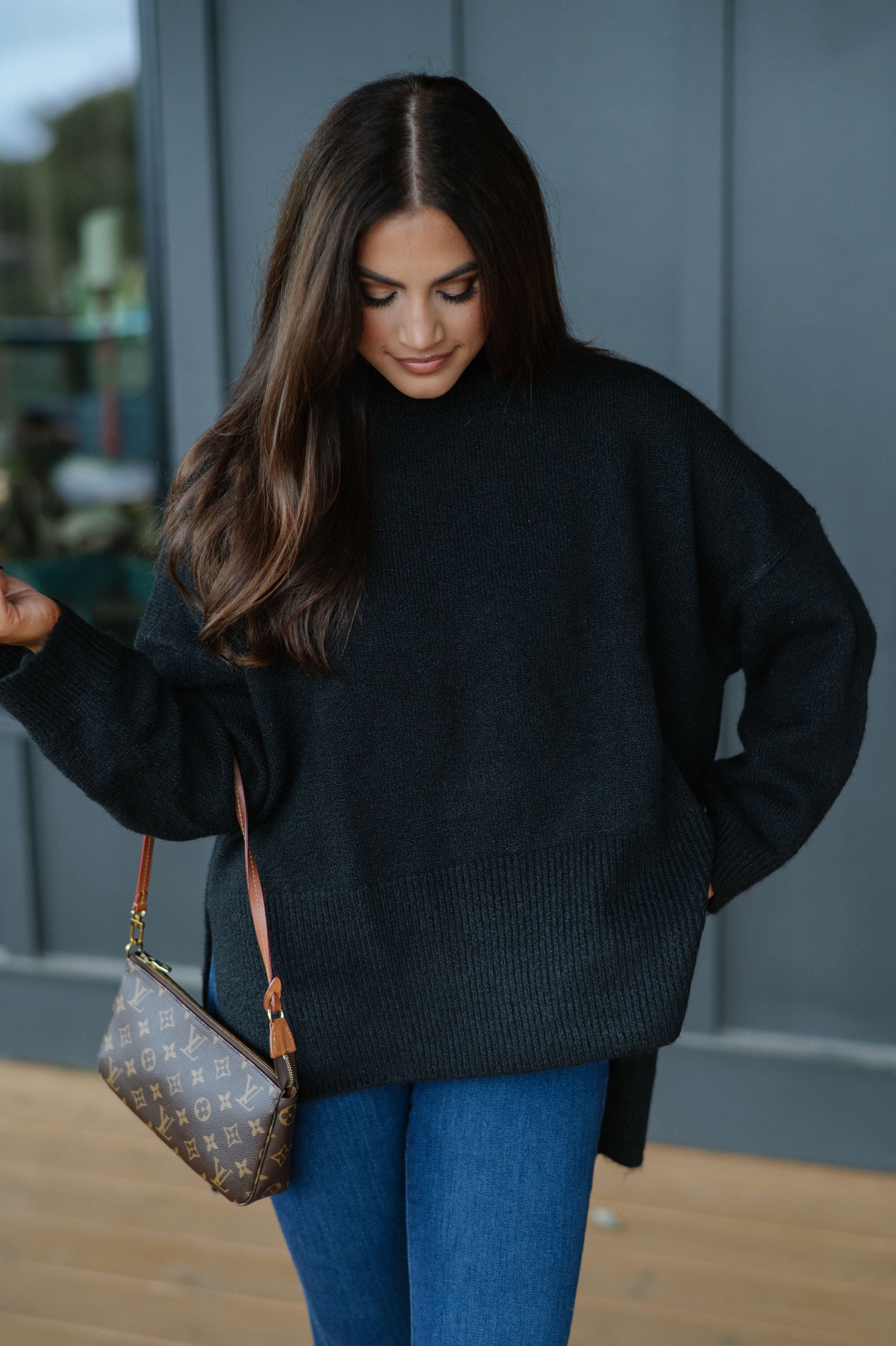 Josie Turtleneck Sweater-Black