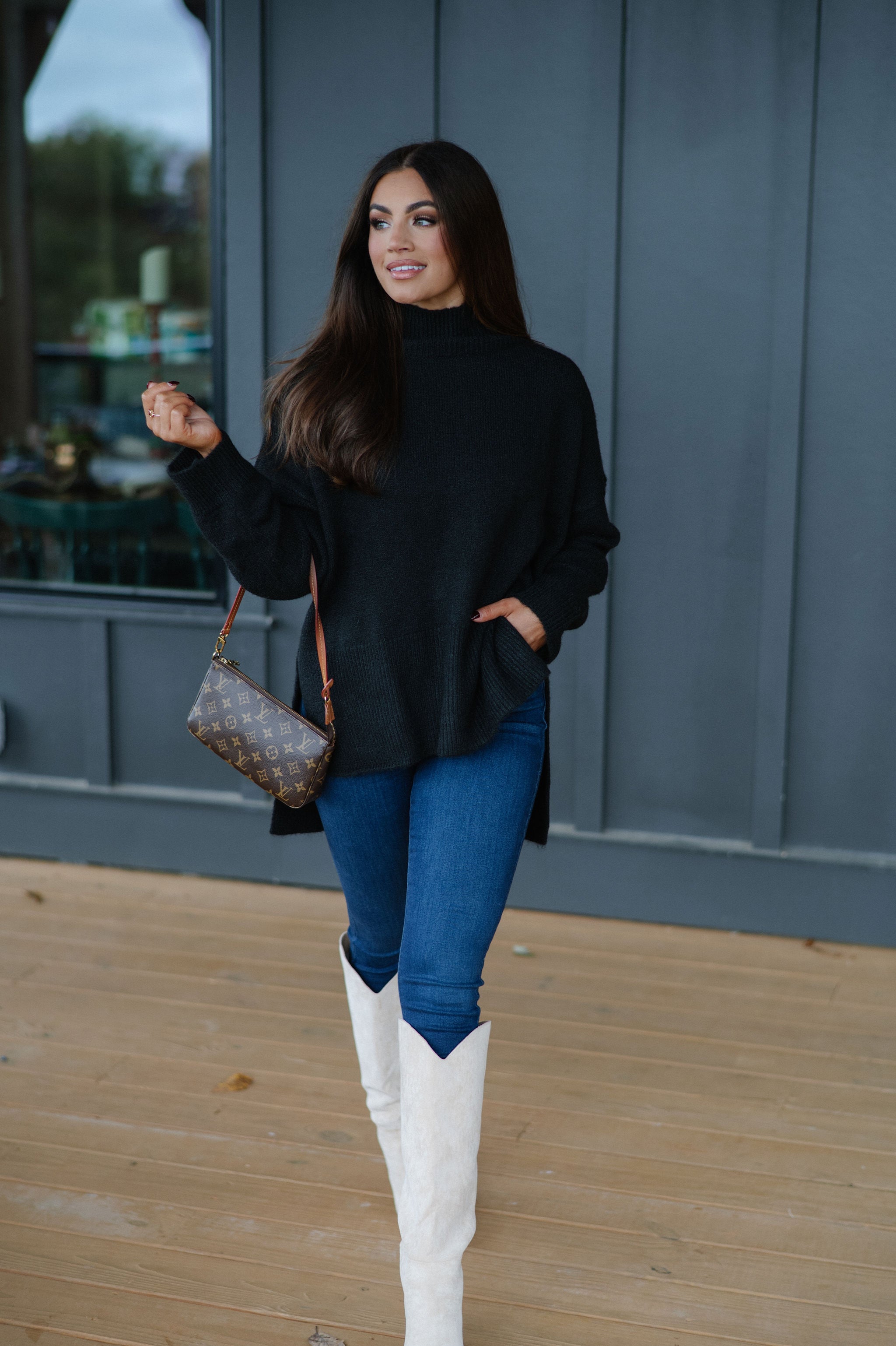Josie Turtleneck Sweater-Black
