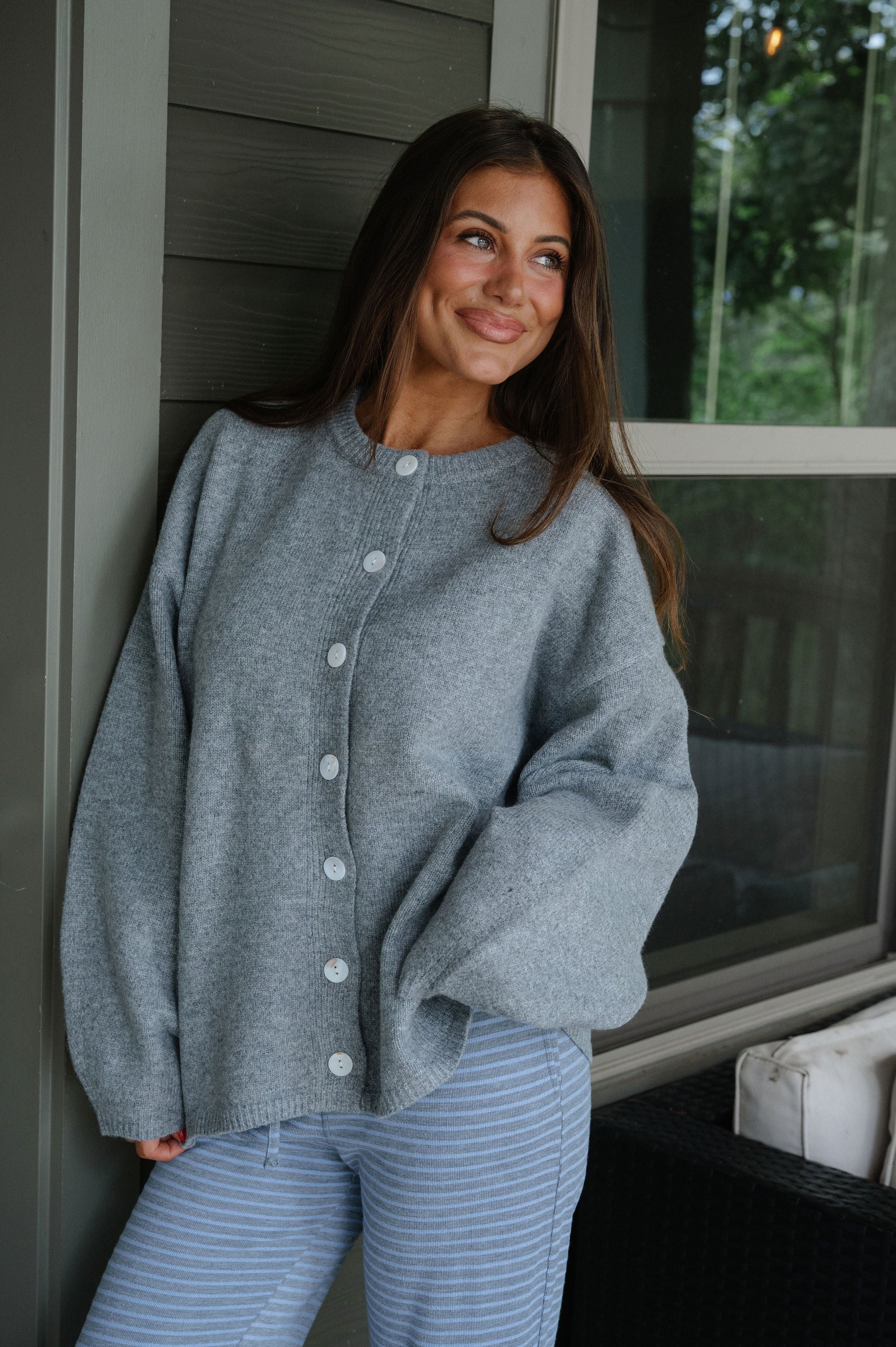 Marcy Cardigan-Heather Grey