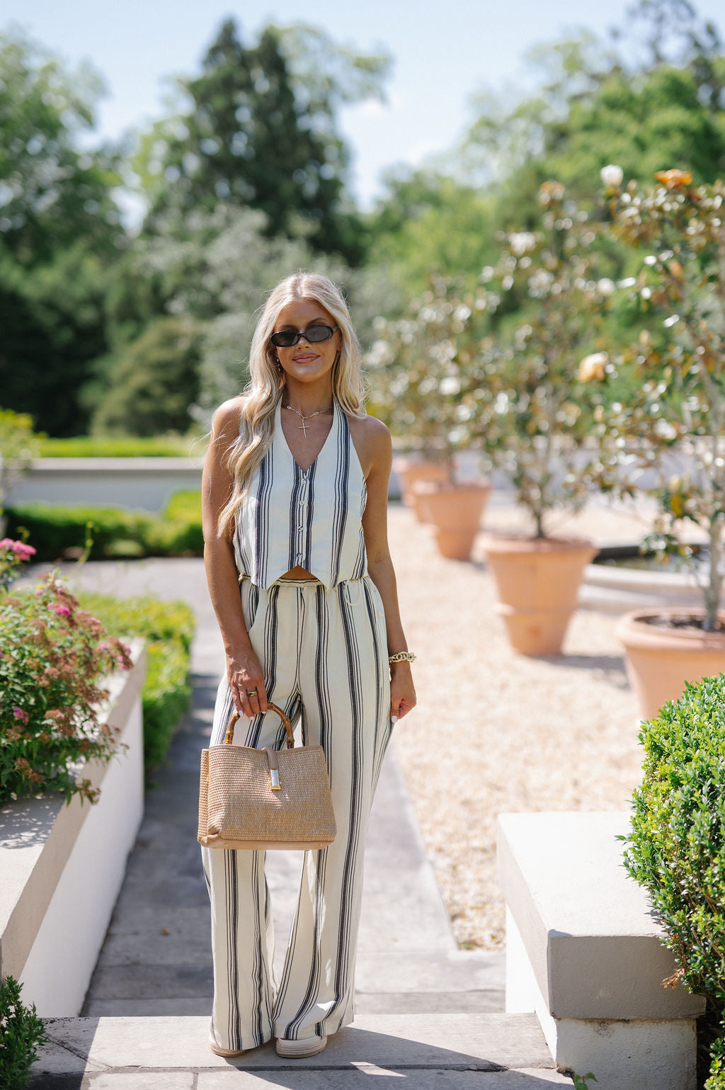 Valorie Striped Pants Set