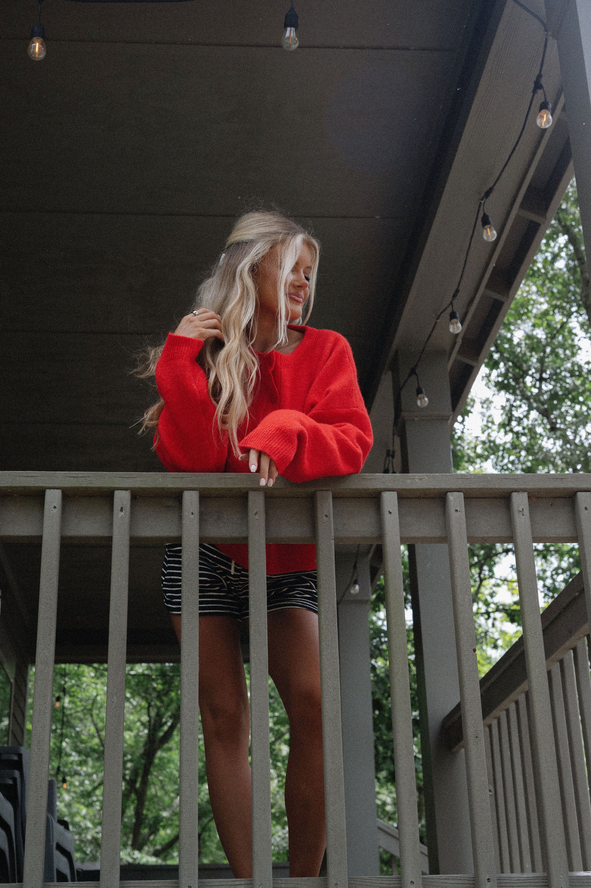 Textured Drawstring Shorts-Black