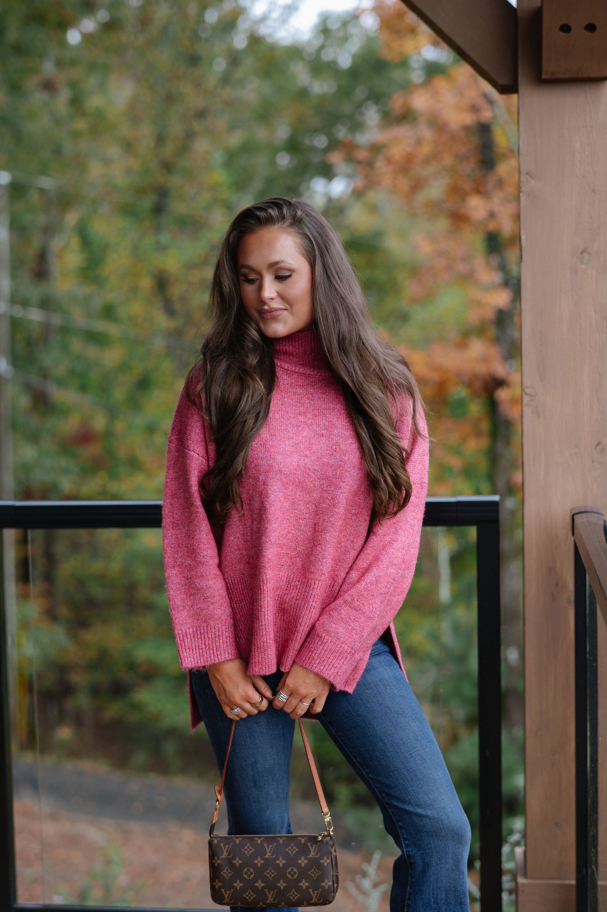 Josie Turtleneck Sweater-Burnt Red