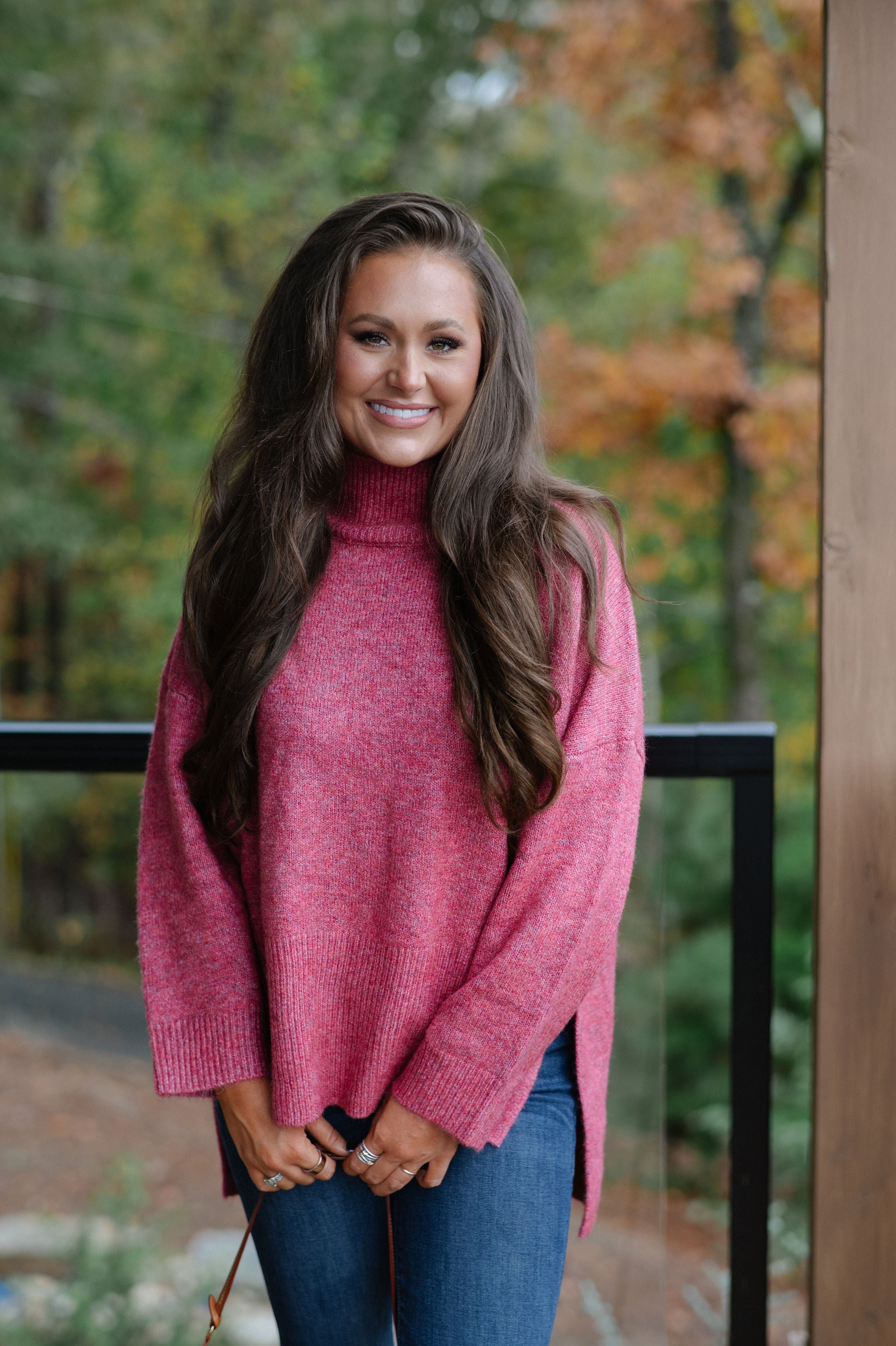 Josie Turtleneck Sweater-Burnt Red