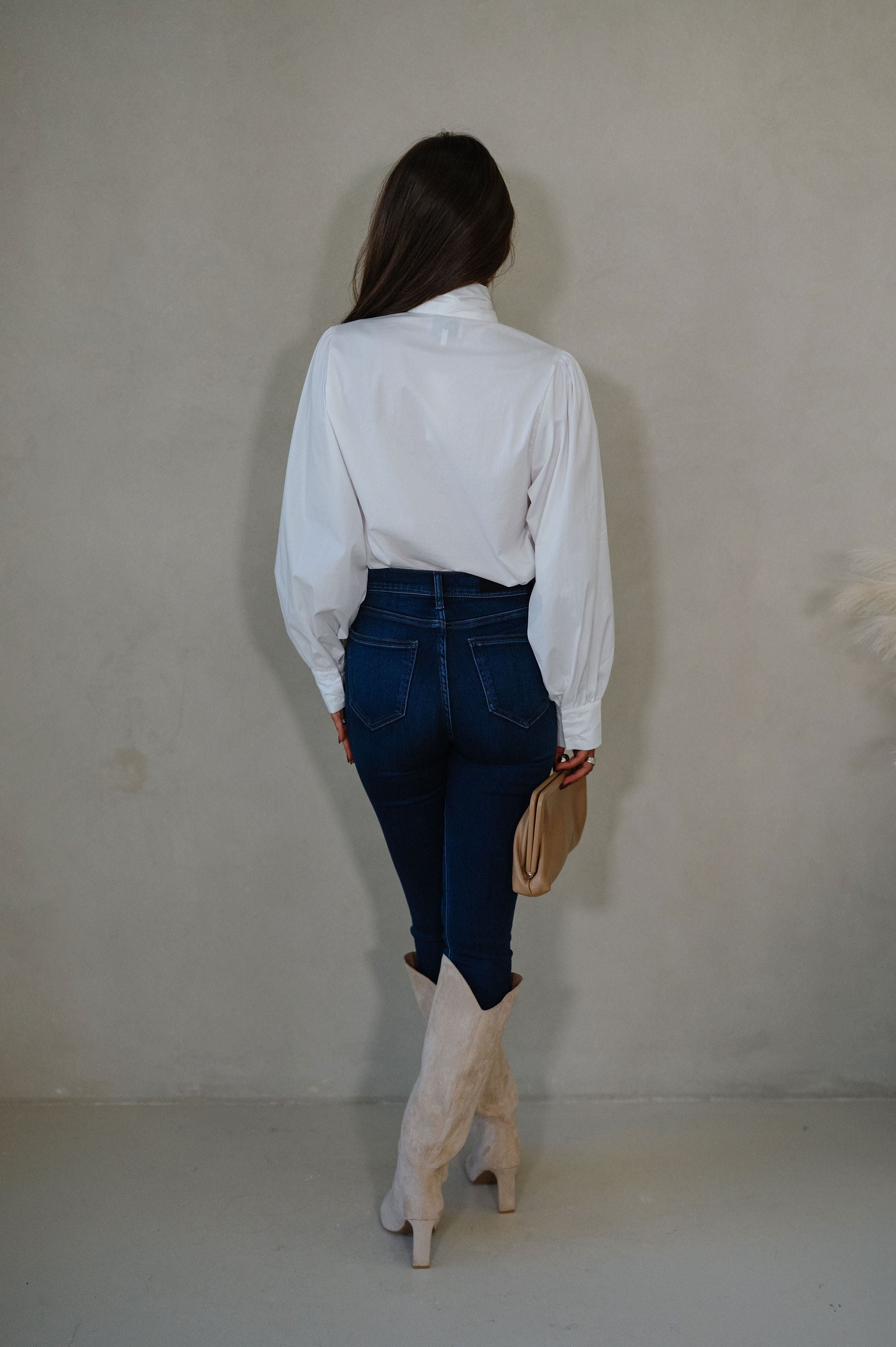 Bow Accented Blouse-Off White