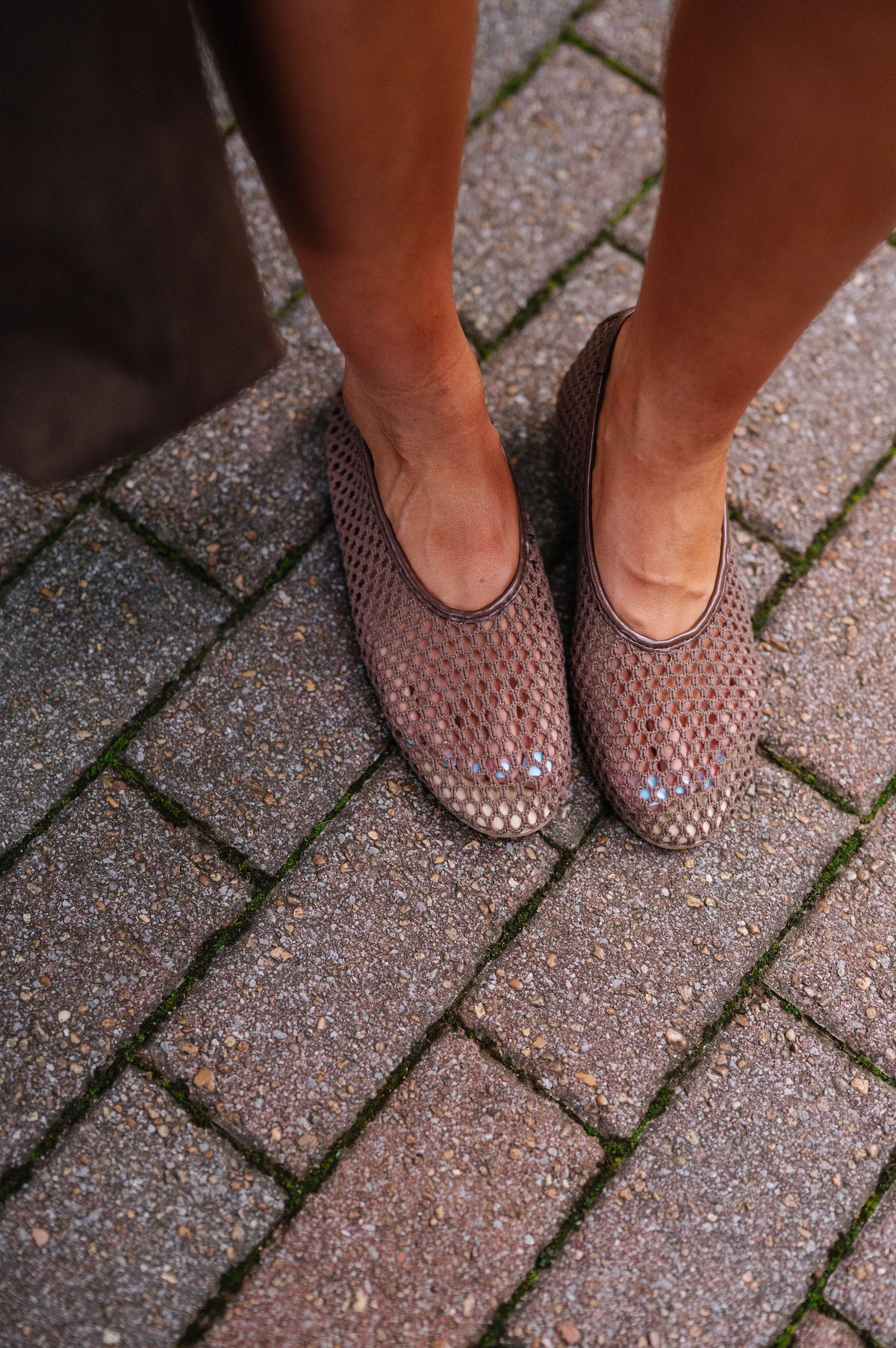 Marta Mesh Flats-Chocolate