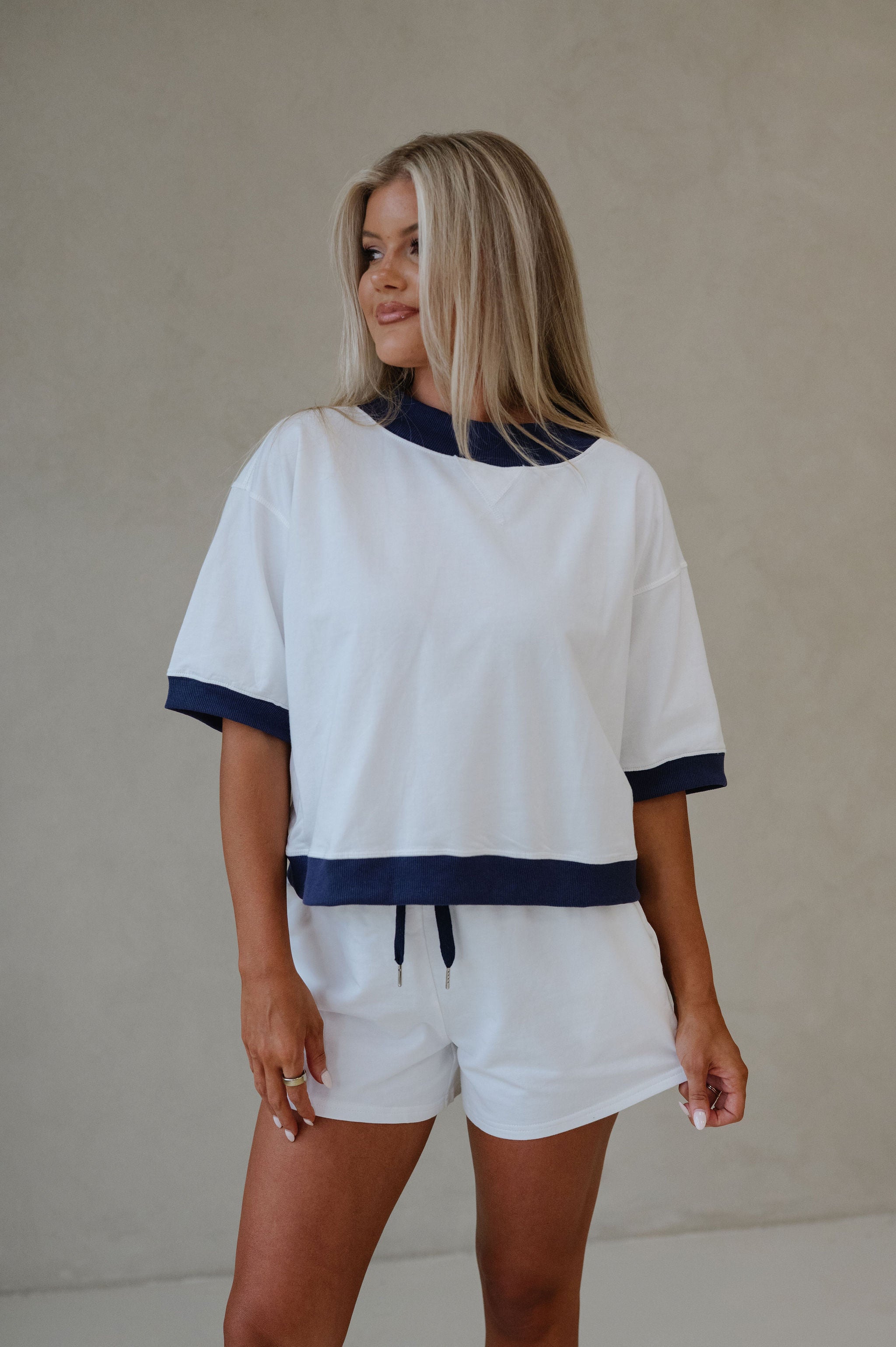 Myla Shorts Set-White