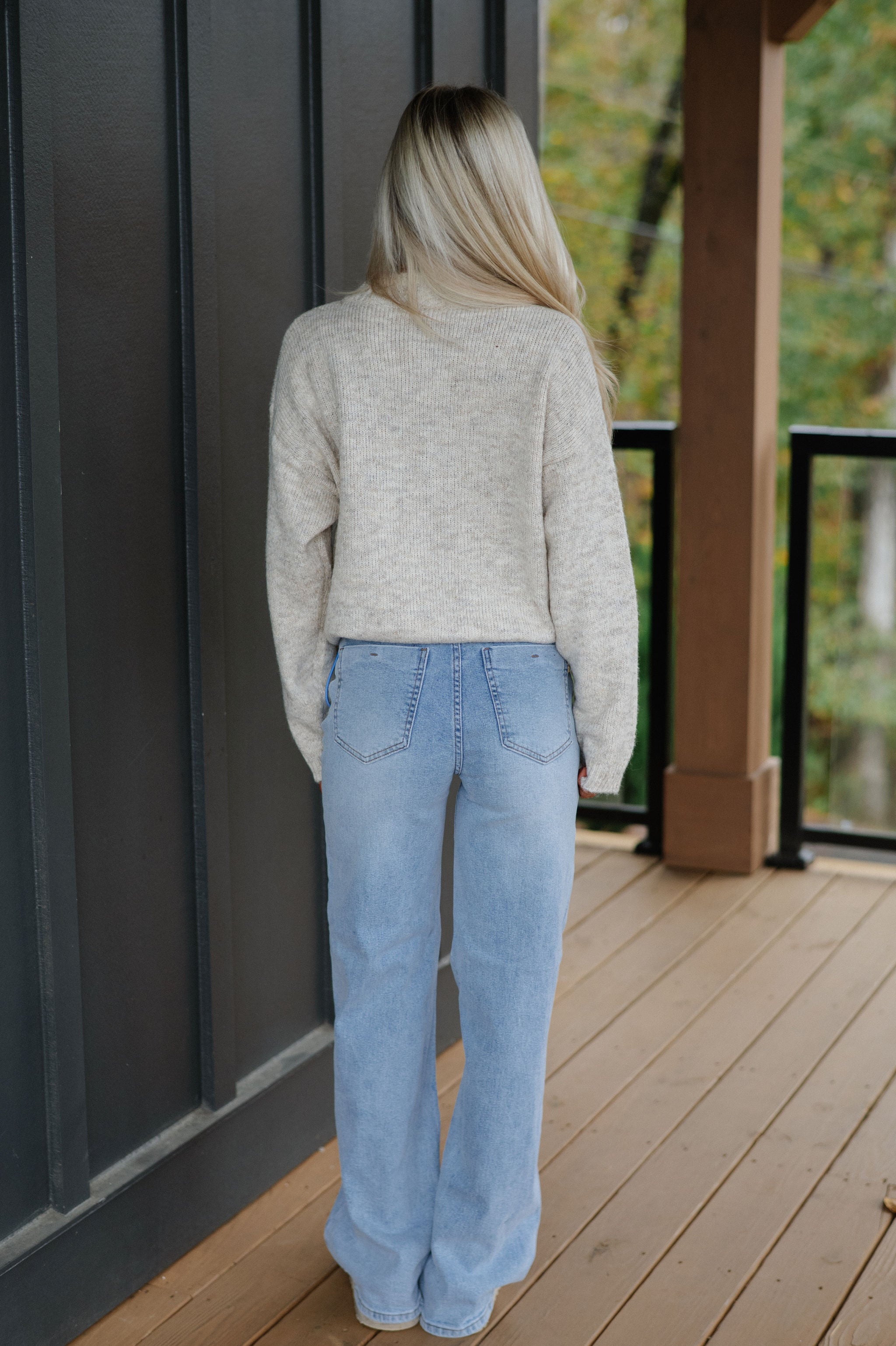 Kate Wide Leg Jeans- Light Stone