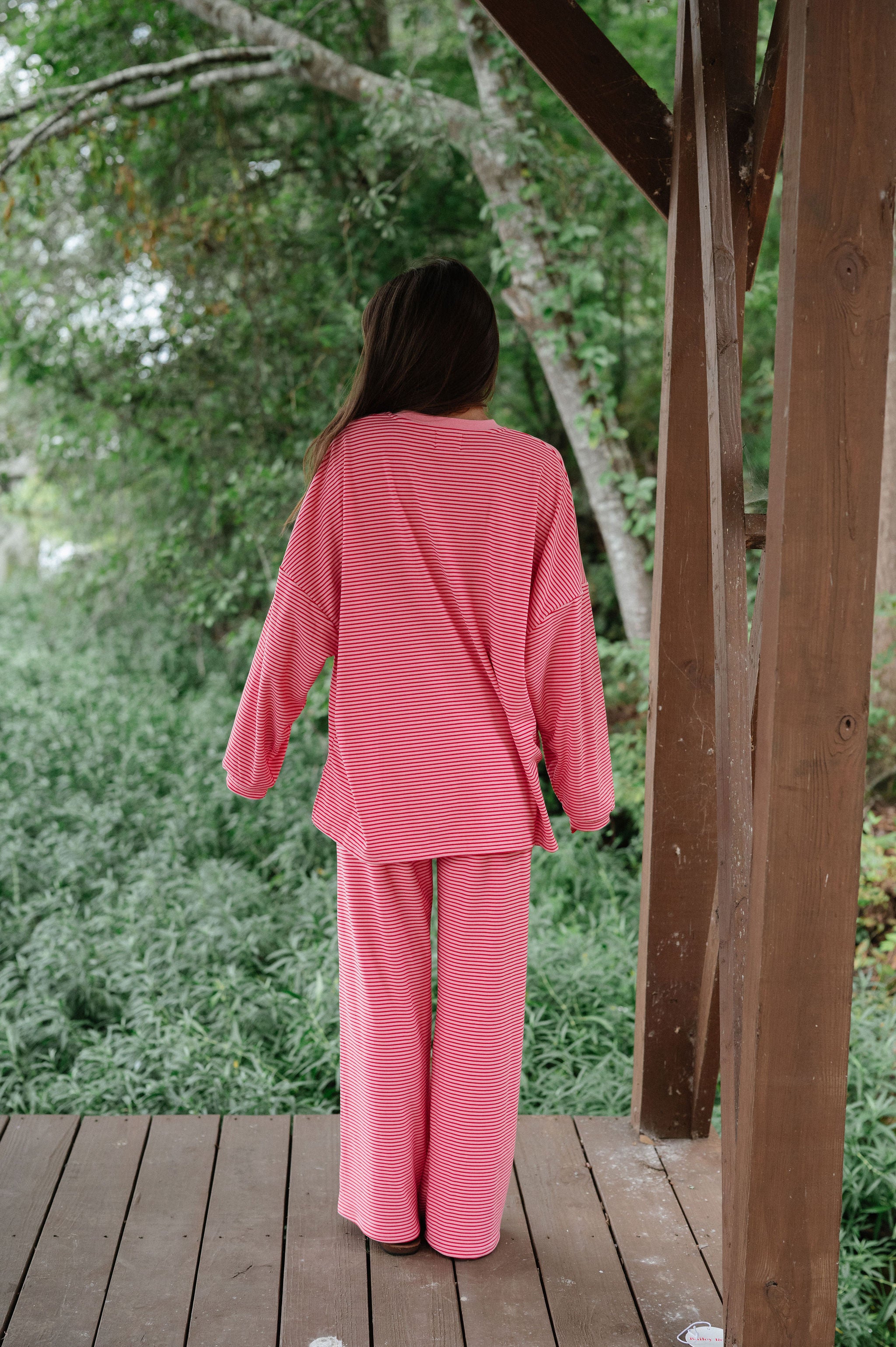 Nelly Striped Pants-Pink